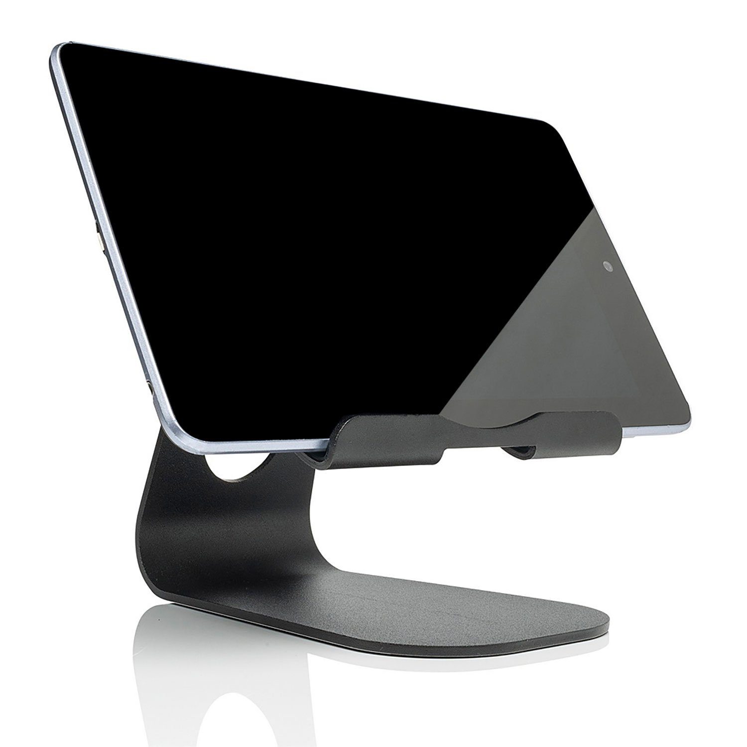 SLABO Tablet-Halterung universelle Tablethalterung Universal für alle Tablets, iPads etc. "Aluminium" Universell Stand Holder - SCHWARZ