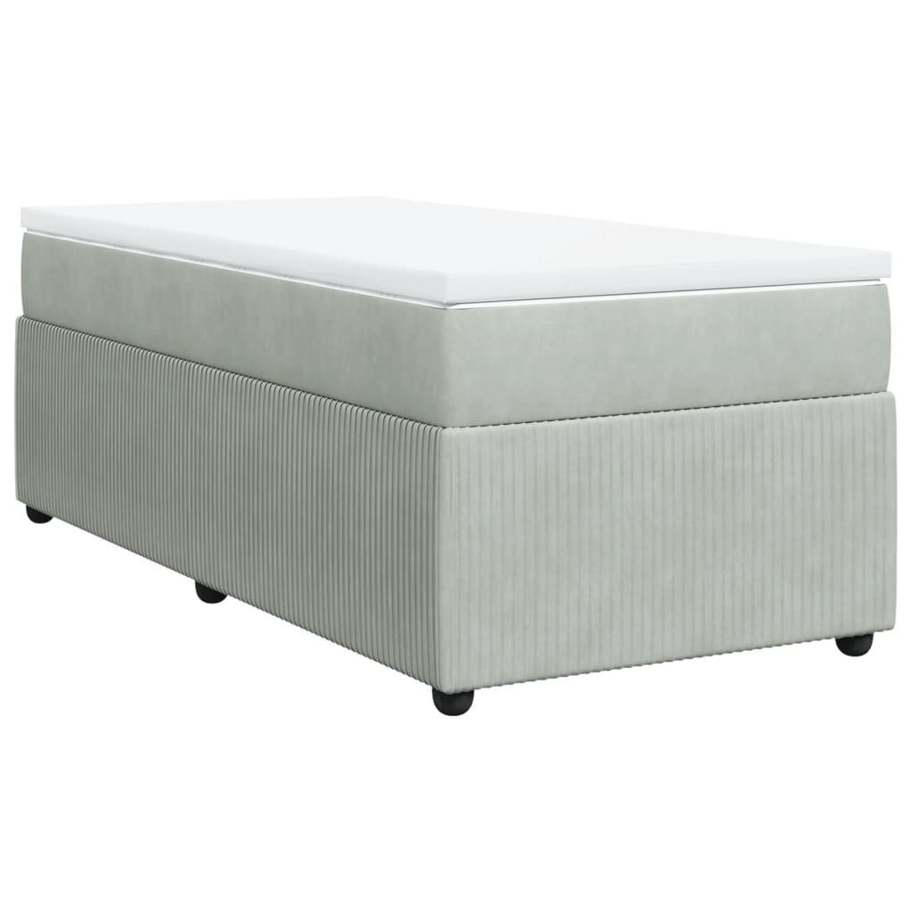 vidaXL Bett Boxspringbett mit Matratze Hellgrau günstig online kaufen