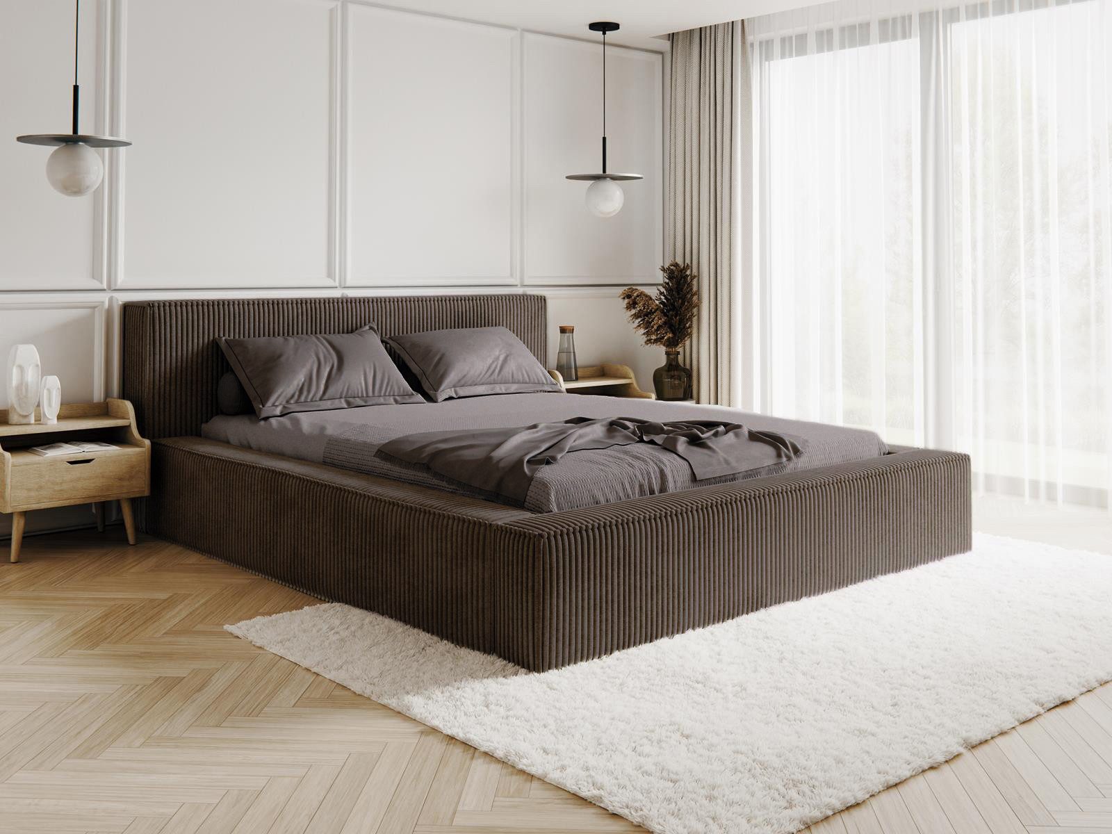Compleo Polsterbett CORD mit Stauraum ASTA, Modern design (Kostenlose Lieferung! TOP ANGEBOT), Viele Вариантыn zur Auswahl – wählen Sie Размер und Farbe!