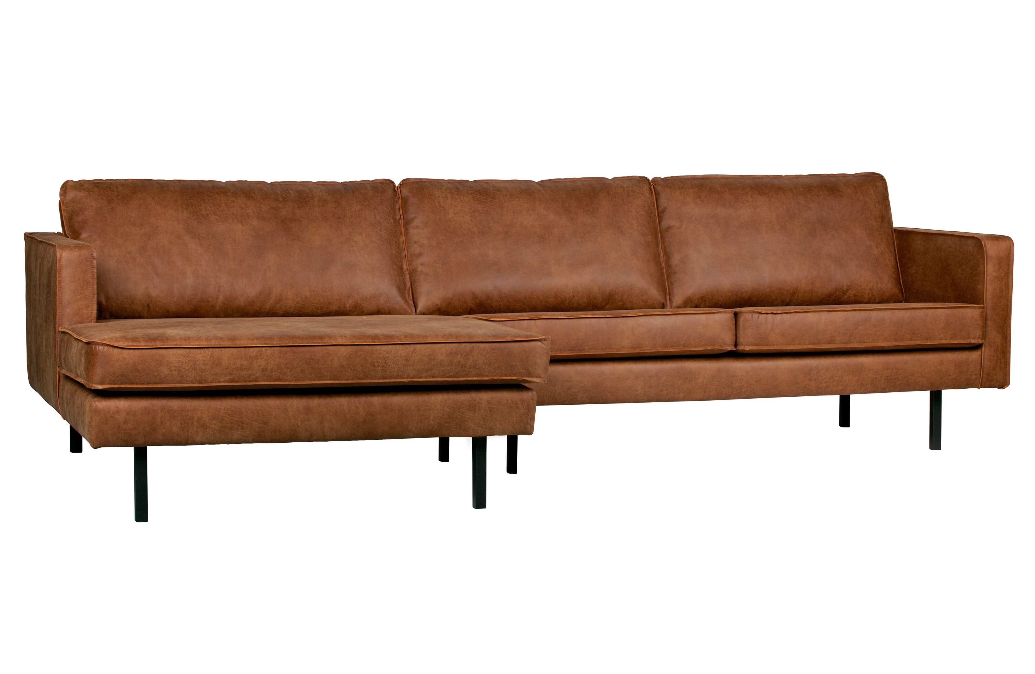 BePureHome Ecksofa Leder Rodeo 3-Sitzer Cognac 300/160
