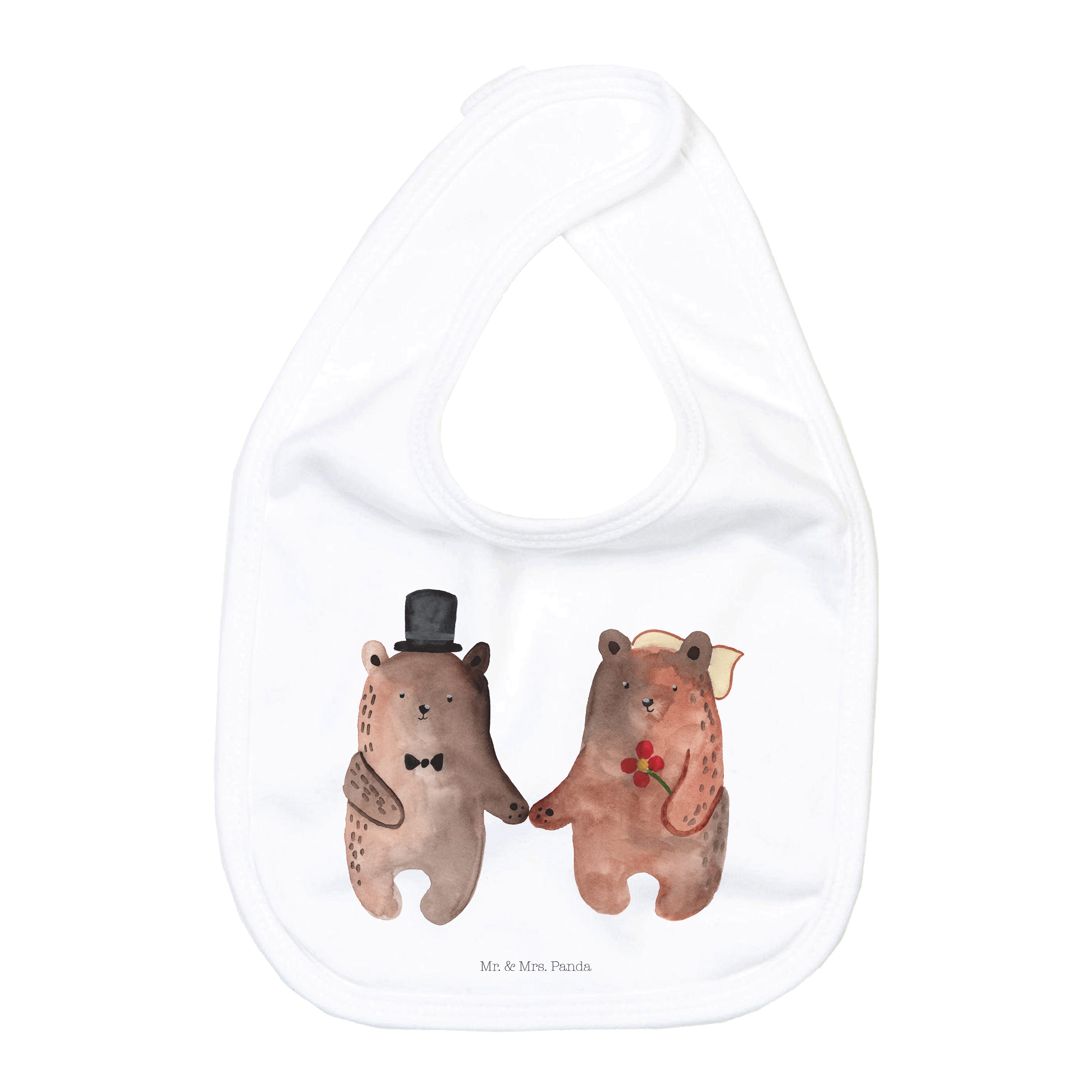 Tragetuch Bär Heirat - Weiß - Geschenk, Lätzchen, Bär Verheiratet Heirate Heira