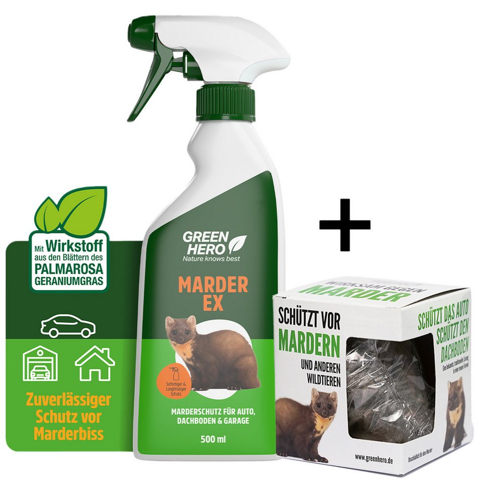 GreenHero Marderspray Marderspray + Marderschreck Kugel, 2-St.