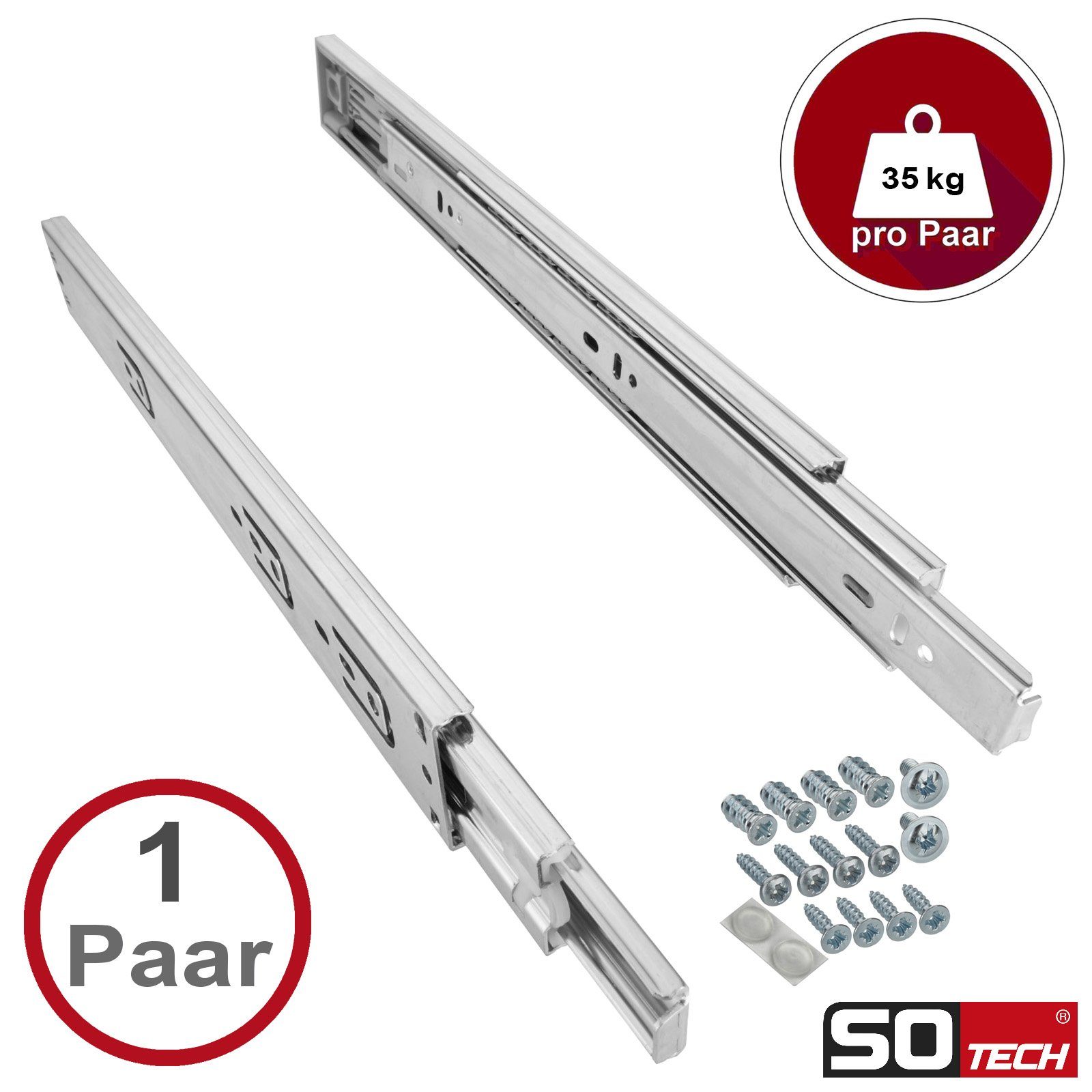 SO-TECH® Auszug Vollauszüge KV1-35-H45-PP-MS Traglast 35 kg, Push to Open, günstig online kaufen