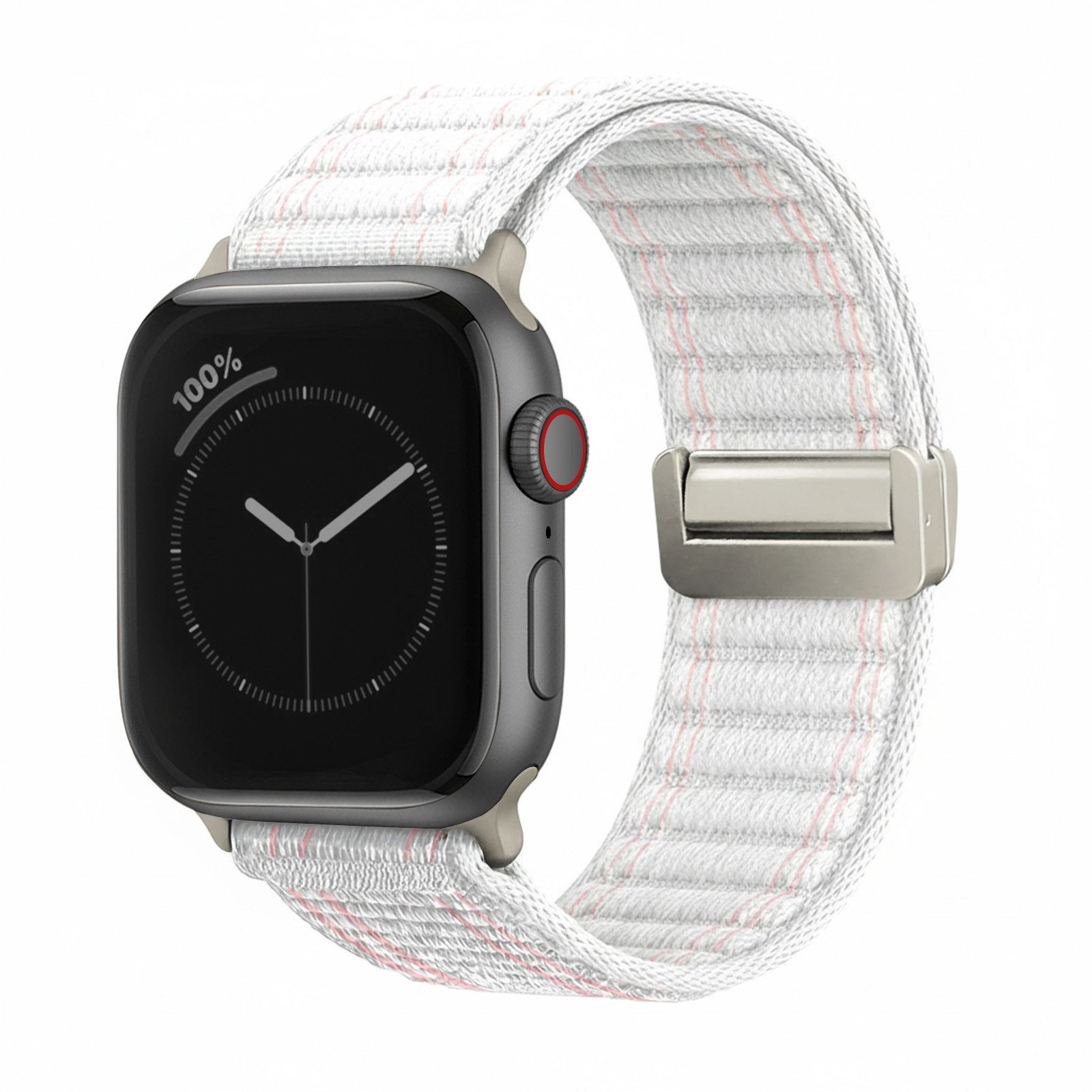 Tec-Expert Smartwatch-Armband für Apple Watch Series 9 45 mm Armband Ersatz Wechsel Band, Nylon Textil mit Magnetverschluss, stufenlos Verstellbar atmungsaktiv