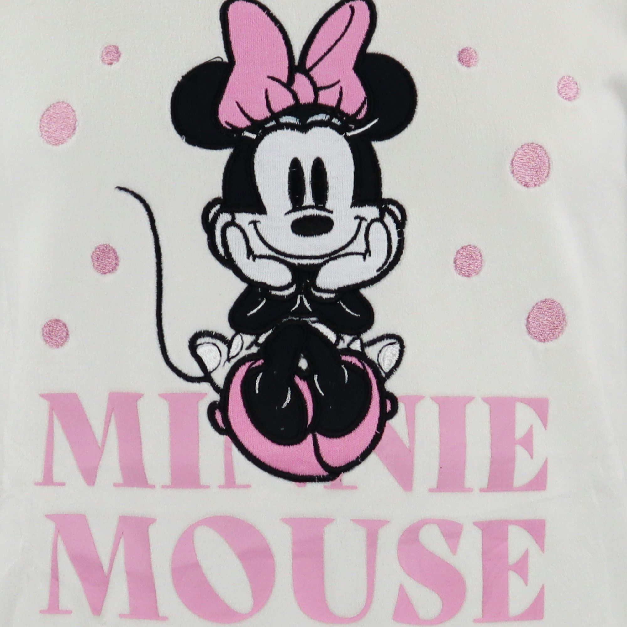 Disney Sweater Disney Minnie Maus Mädchen Kinder Velour Pullover Gr. 104 bis 134