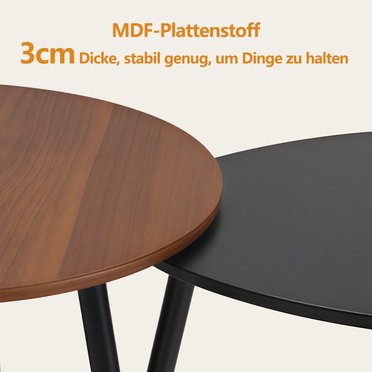 Simloveve Couchtisch 2er Set Beistelltisch Satztisch Wohnzimmertisch Kaffeetisch – Bild 4 von 5