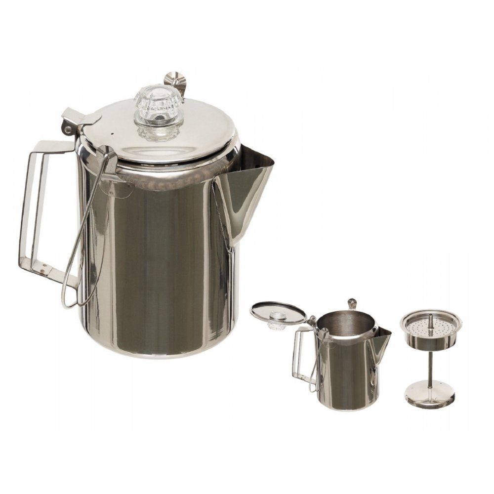 FoxOutdoor Kaffeekanne Kaffeekanne, mit Perkolator, Edelstahl, (9 Tassen), 1,5 l, mit Perkolator