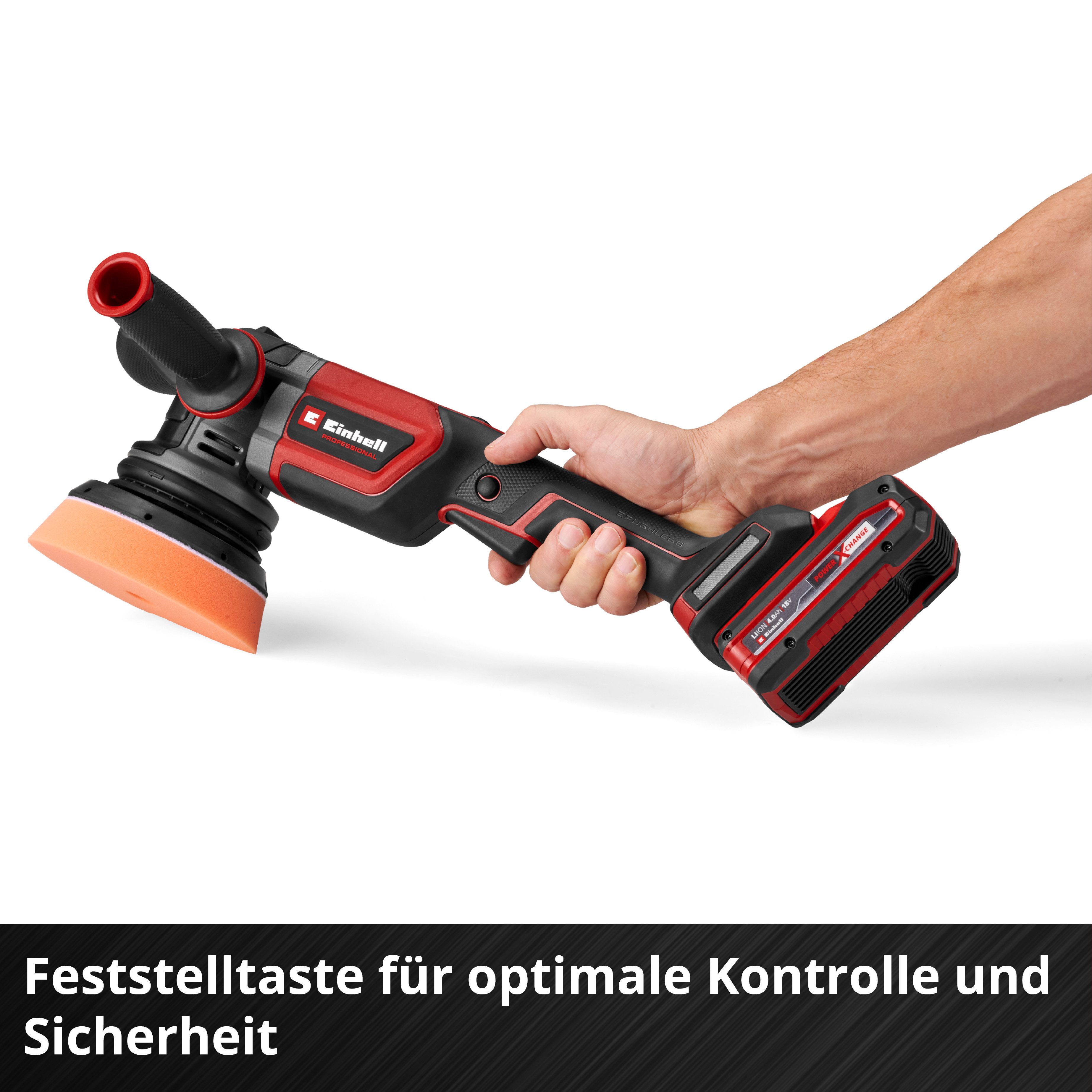 Einhell Akku-Poliermaschine CP-EP 18/125 Li BL-Solo, ohne Akku und Ladegerät