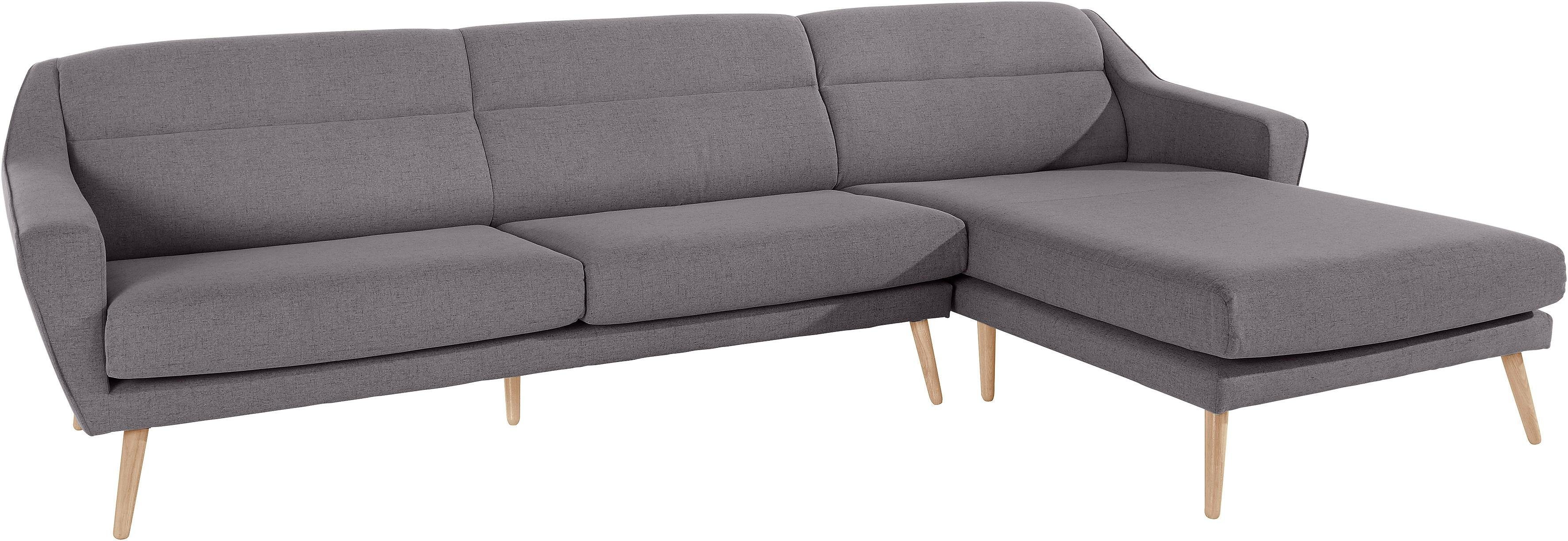 andas Ecksofa "Bille L-Form" mit Naht im Rückenkissen und Beinen aus Eichen günstig online kaufen