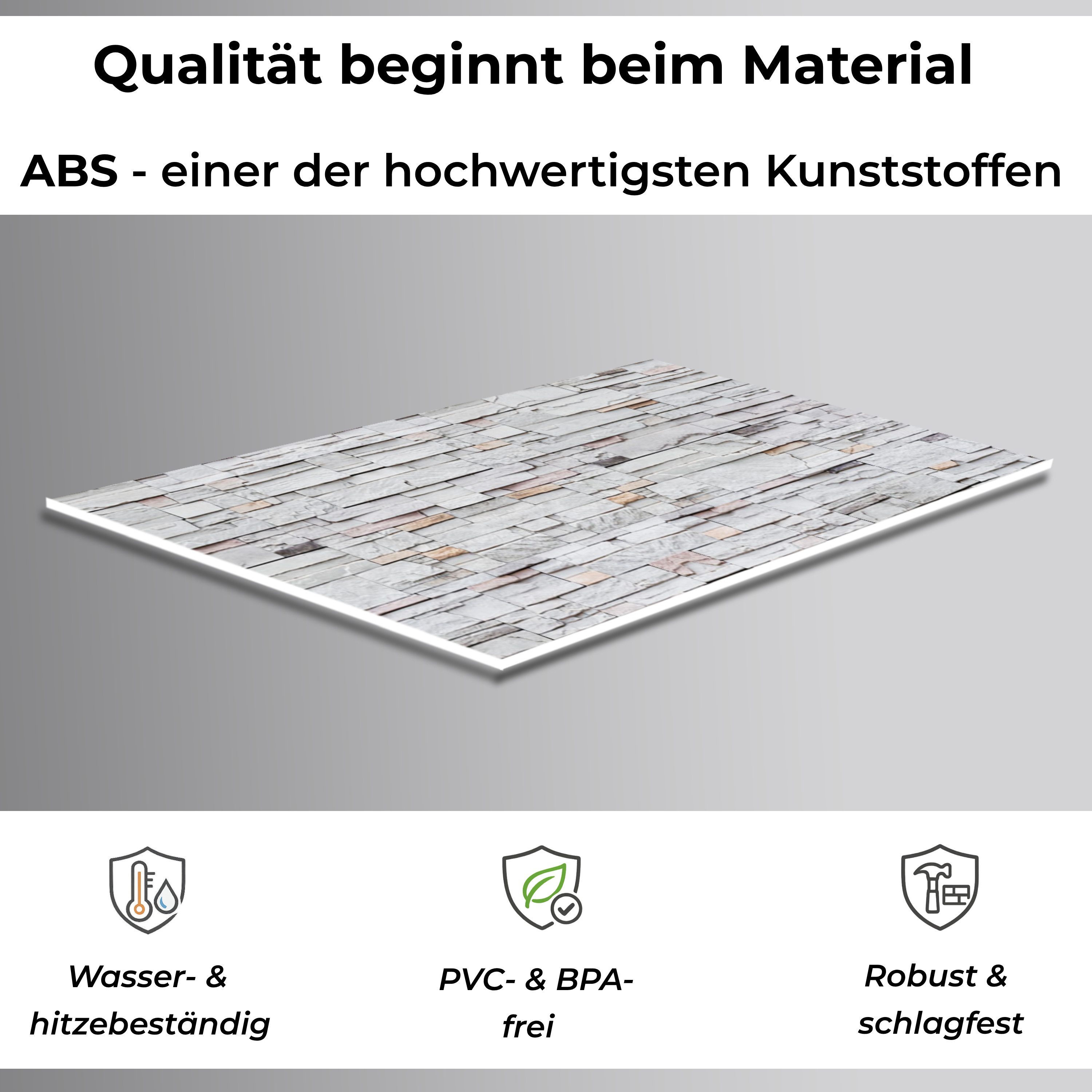 Rodnik Küchenrückwand Klinkerwand, monolithische ABS-Platte mit Direktdruck, formstabil und langlebig