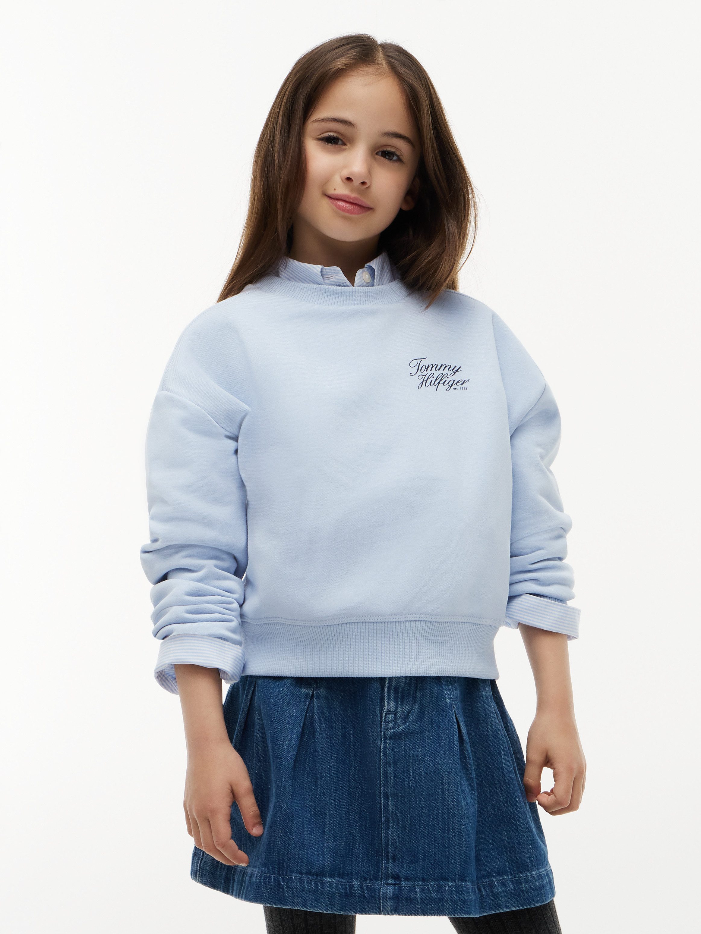 Tommy Hilfiger Sweatshirt TOMMY SCRIPT PRINTED SWEATSHIRT Rundhalsausschnitt, Regular Fit, Kinder bis 16 Jahre