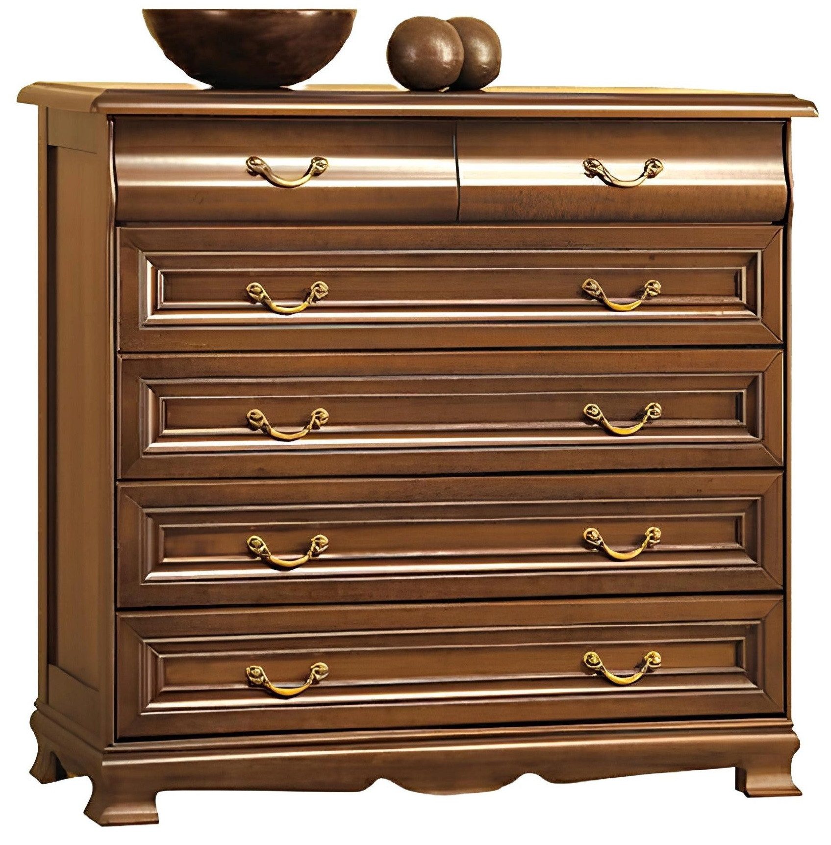 Xlmoebel Schubkastenkommode Beistellschrank im Landhausstil mit eleganten Verzierungen (Klassische Kommode Kommoden Kommodenschrank - Model N-K4), Hergestellt in Europa