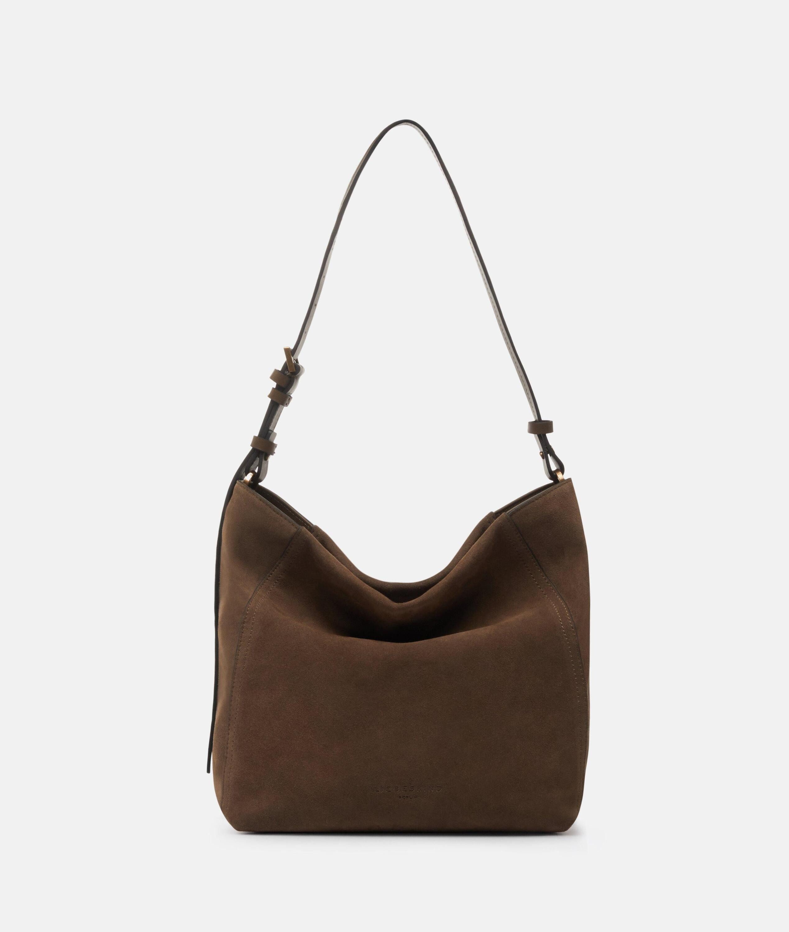 Liebeskind Berlin Schultertasche Hobo, Geräumige Hobo-Bag aus Veloursleder