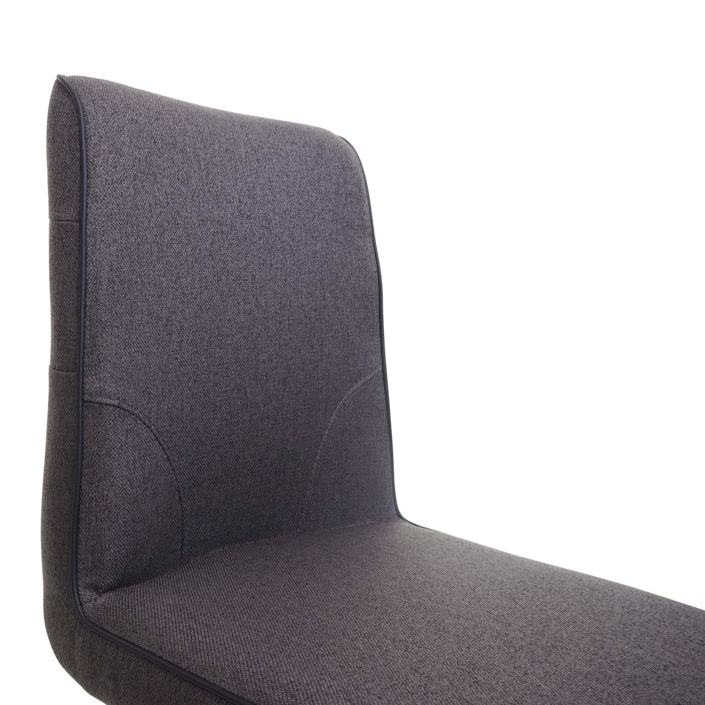 MCW Barhocker MCW-H72, Bequeme Sitzpolsterung, 4-Bein-Gestell, mit grau-braun-schwarz Fußablage Stabile