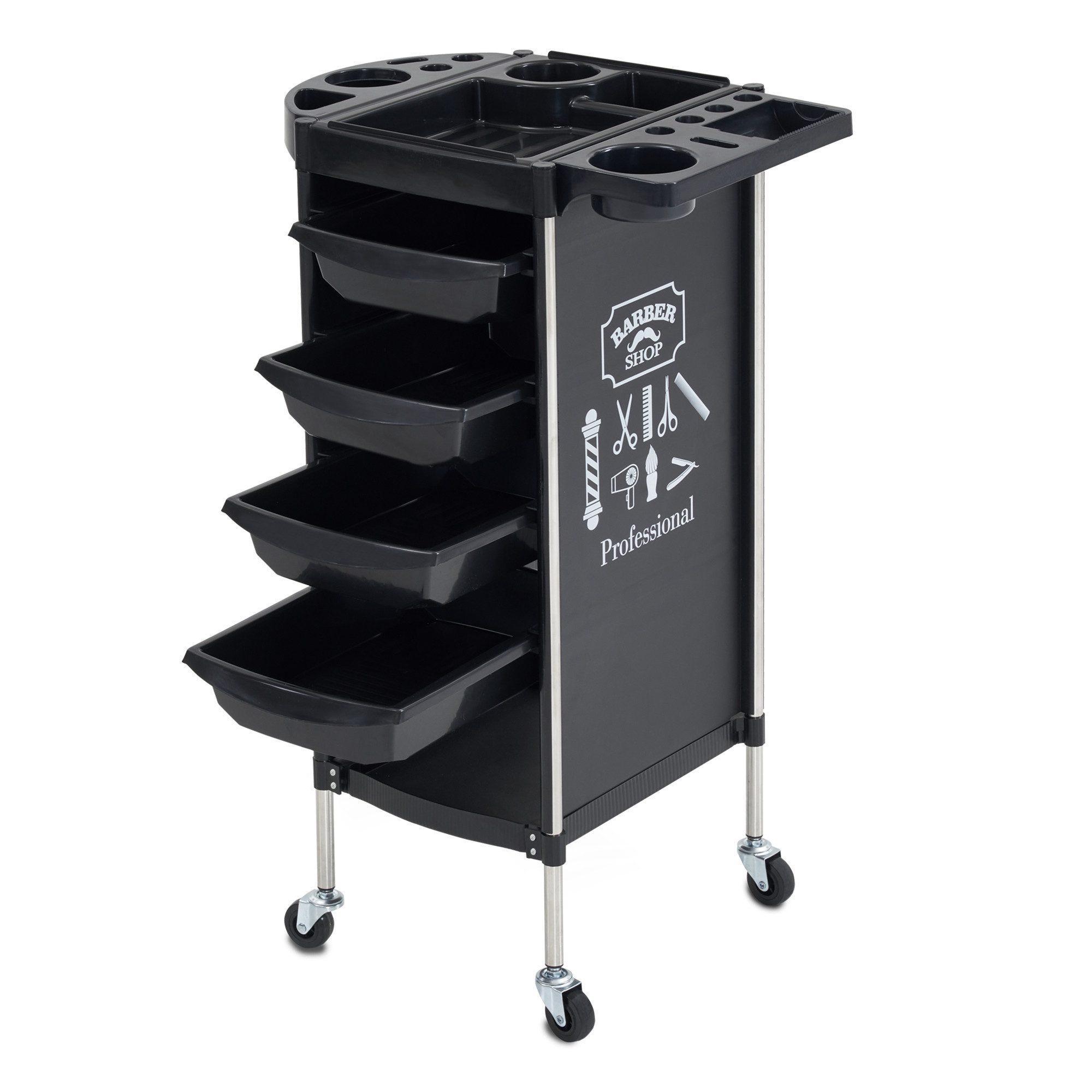 Barberpub Rollwagen Barberpub Friseurwagen Bedienungswagen Arbeitswagen 2023BK-N, drehbar, ausziehbar, Mehrzweck