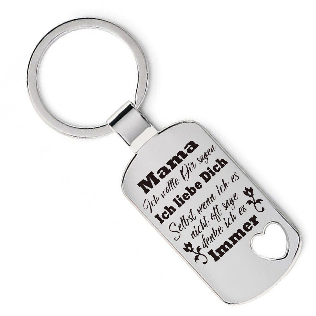 Lieblingsmensch Schlüsselanhänger Ich wollte Dir sagen - Mama - ein tolles Geschenk und Glücksbringer (Schlüsselanhänger mit Gravur, inklusive Schlüsselring), Robuste und filigrane Lasergravur