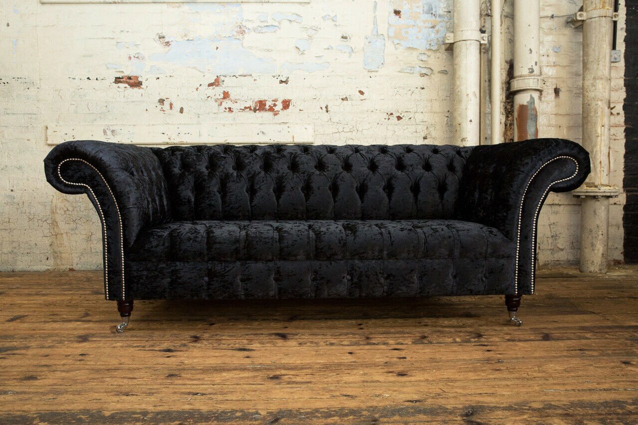 JVmoebel Chesterfield-Sofa Chesterfield Sofa Original Microfaser Couch Neu Webstoff, Packung, Made in Europa