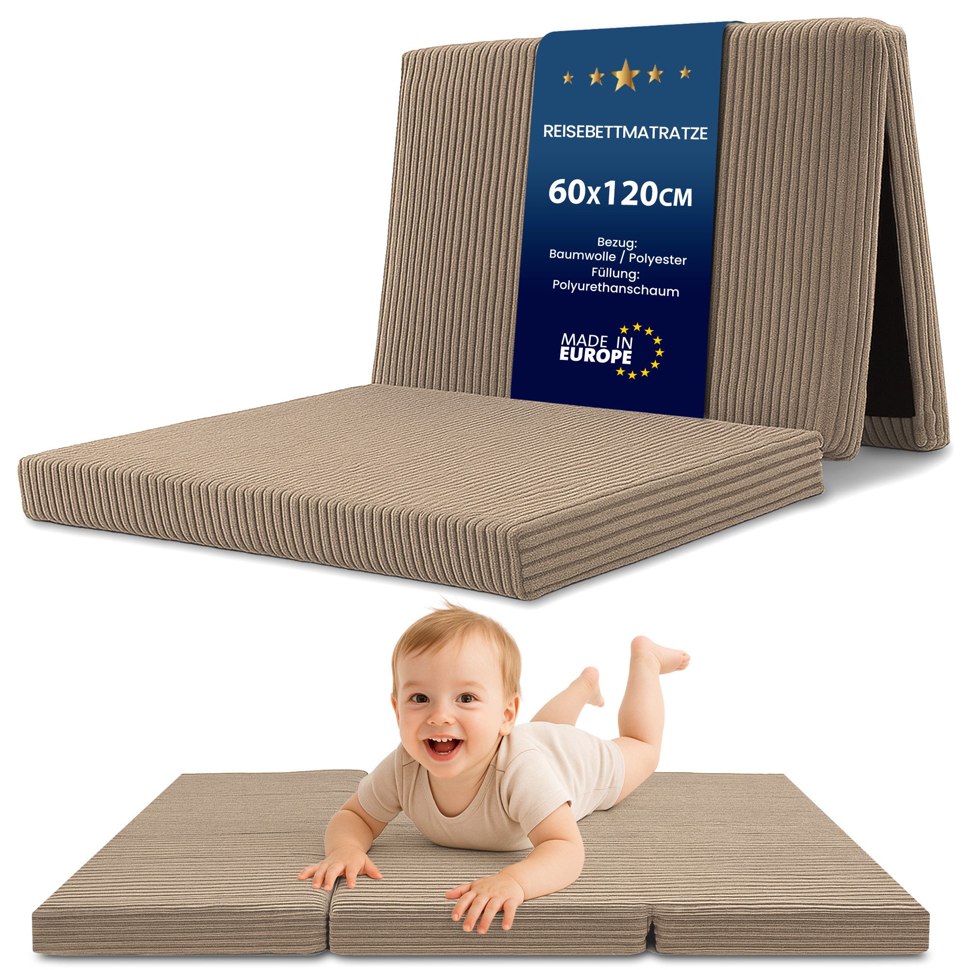 Reisebett-Matratzen Klappmatratze Kinder Faltmatratze Gästematratze faltbar, Totsy Baby