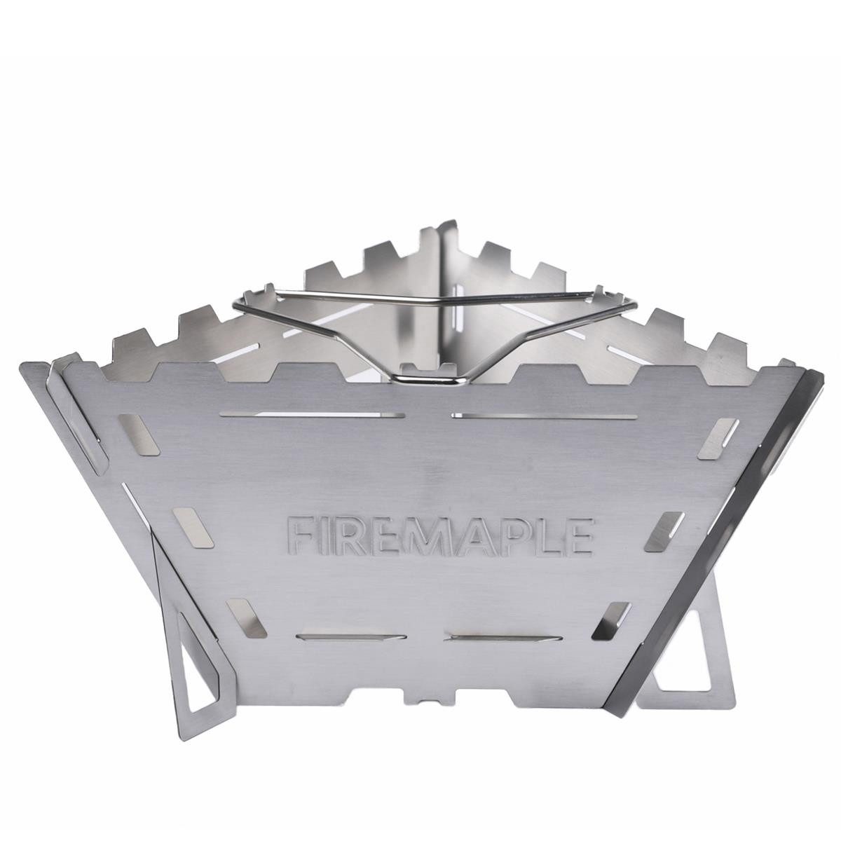 FireMaple Holzkohlegrill Steckbarer Outdoor-Feuergrill aus Edelstahl mit Topfständer, Einzelartikel, steckbar, robust, kompakt