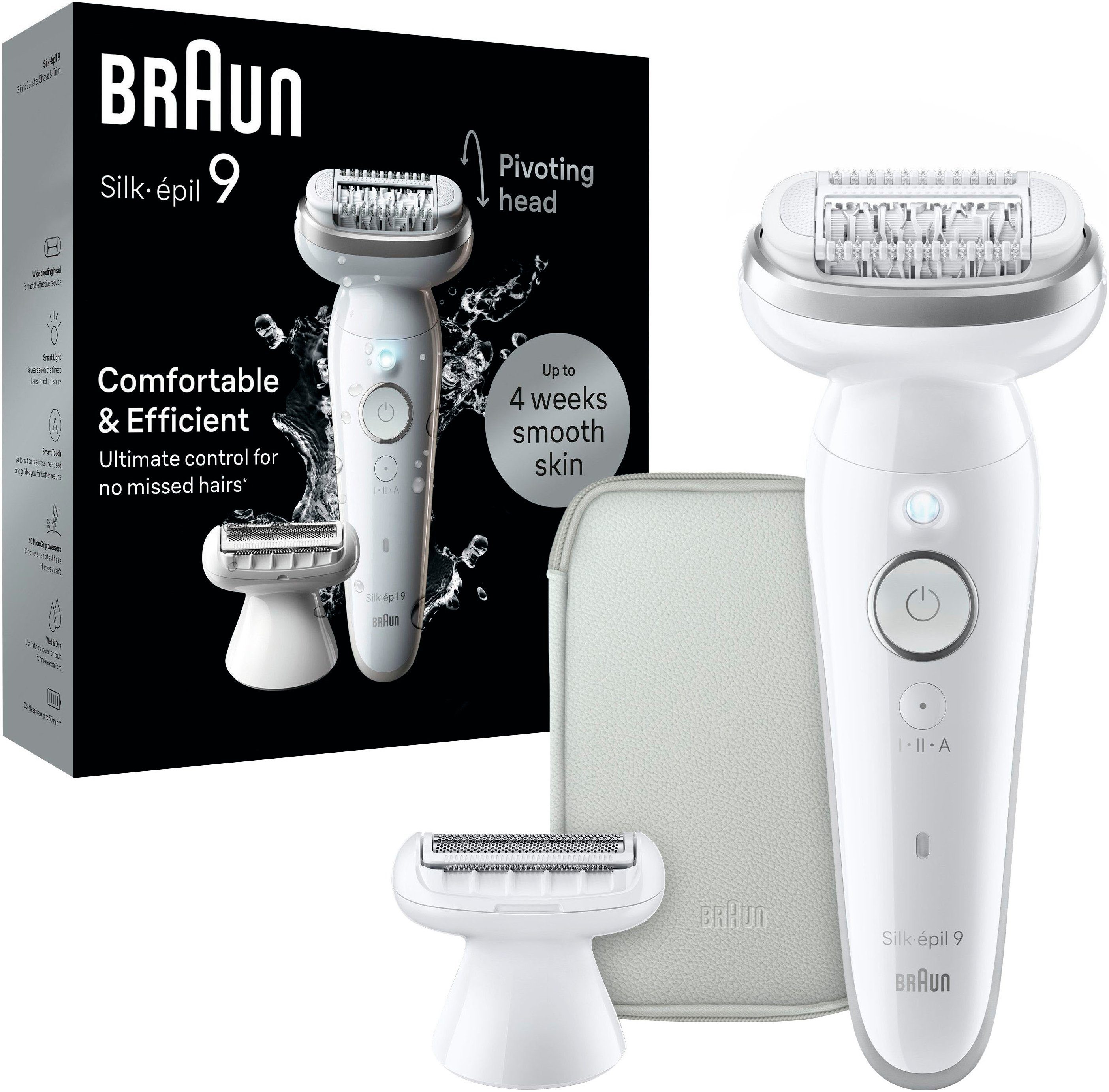 Braun Эпиляторы Silk-épil 9 9-041, Rasier-& Trimmeraufsatz, mit Etui