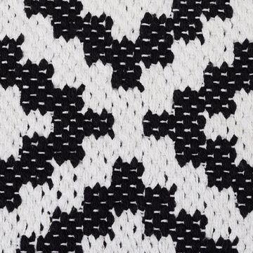 Läufer Teppich Baumwolle schwarz weiß, relaxdays, Höhe: 10 mm, 70x140cm