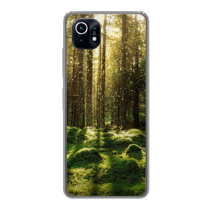 MuchoWow Handyhülle Bäume - Wald - Moos - Pflanzen - Sonne - Natur Phone Case Handyhülle Xiaomi Mi 11 Silikon Schutzhülle