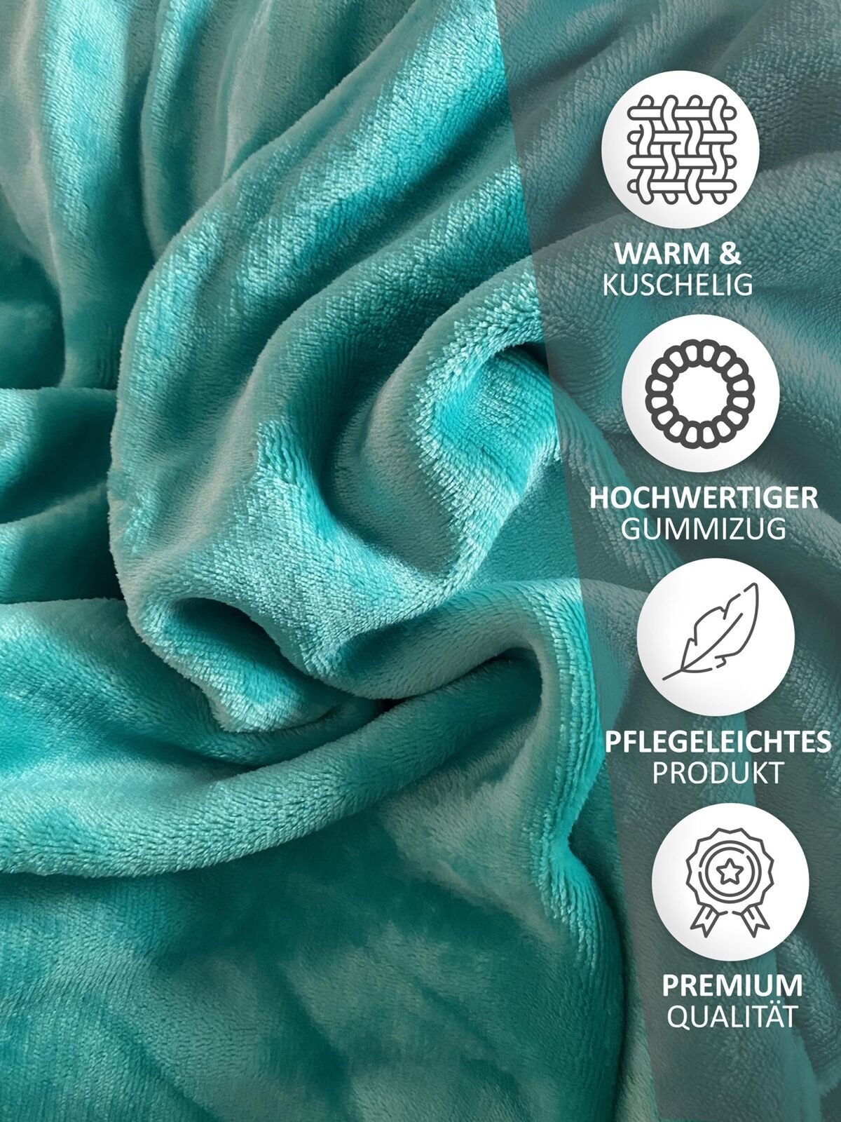 Visaggio Spannbettlaken Winter Teddy Plüsch Cashmere Touch, Nicki, Gummizug: rundum, Flauschig warmes Teddyplüsch, Einfarbig – Bild 3 von 4