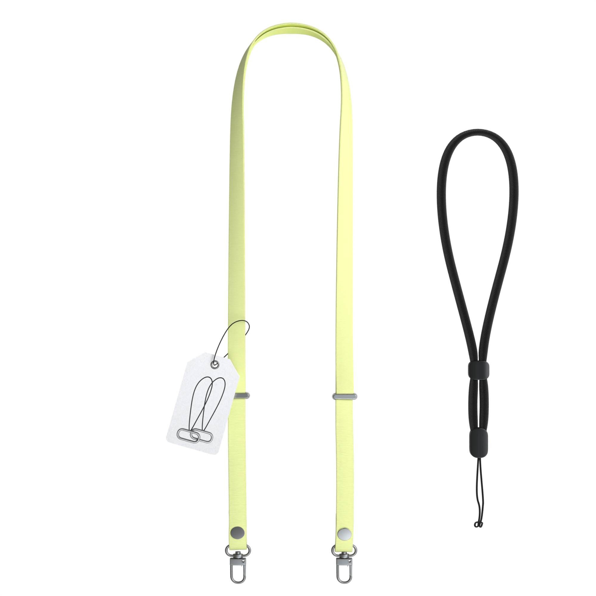 EAZY CASE Schulterriemen Handykette magnetisch Universal für alle Modelle Handykette verstellbar von 1 bis 1,90 m, magnetisch und flexibel Gelb