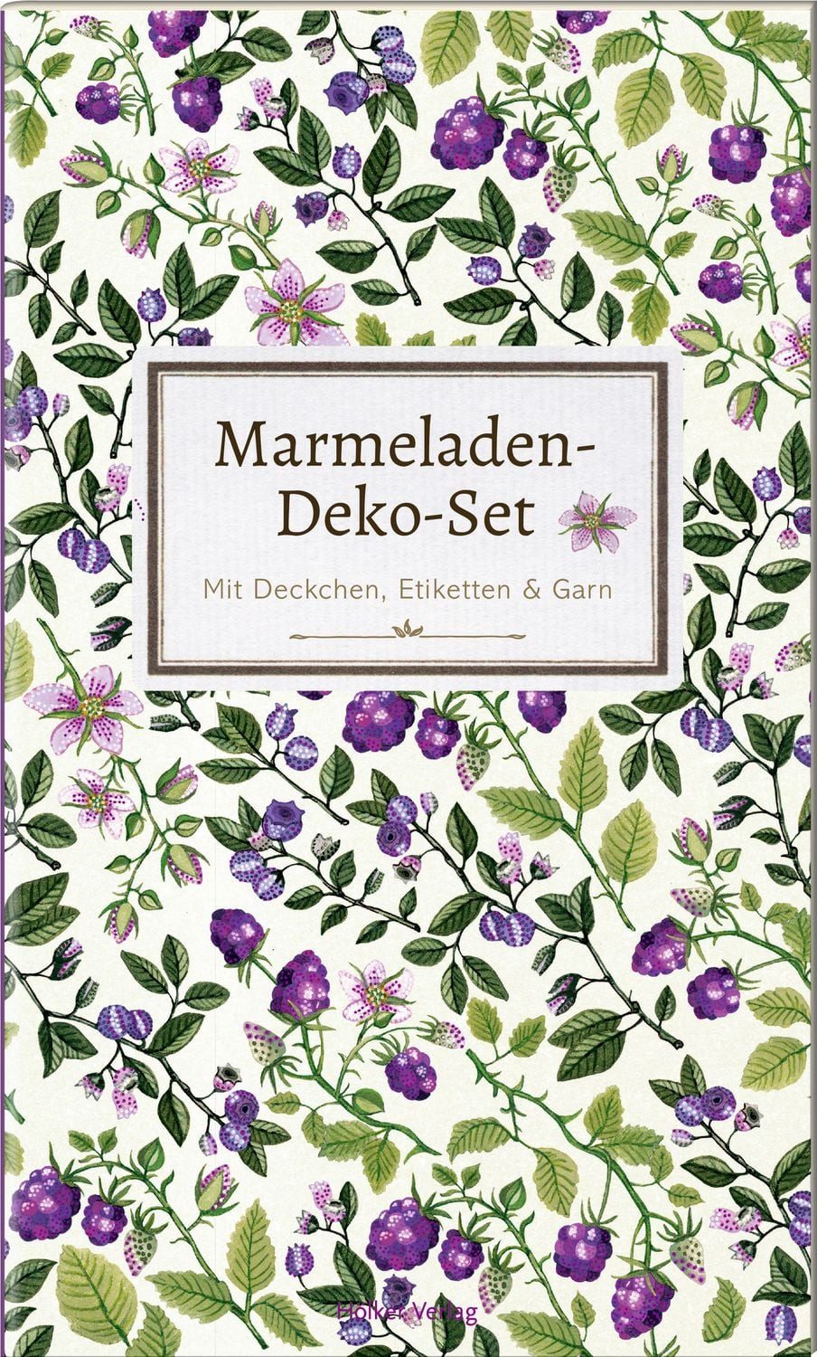 Marmeladen-Deko-Set - Beeren / diverse, mit Deckchen, Etiketten & Garn
