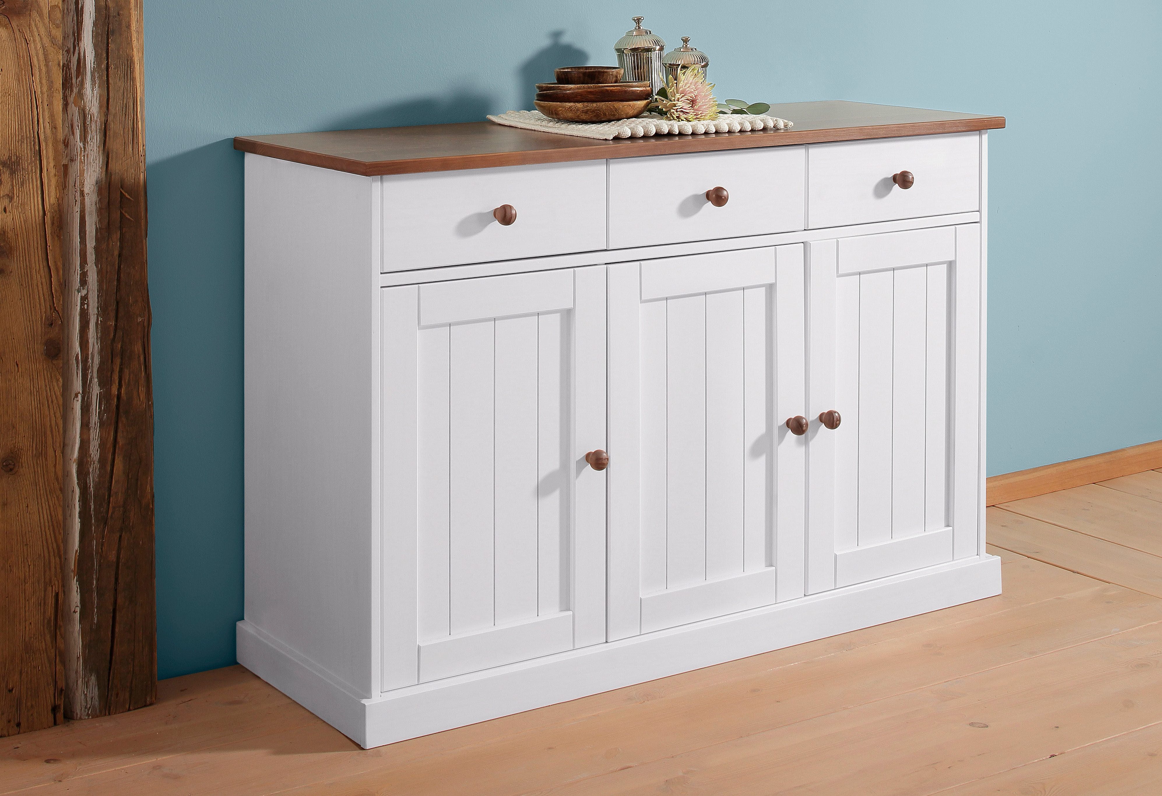 Inter Link Kommode Westerland Kiefer Massivholz, FSC, Sideboard, Anrichte im Landhausstil, BxTxH: 131 x 45 x 86 cm