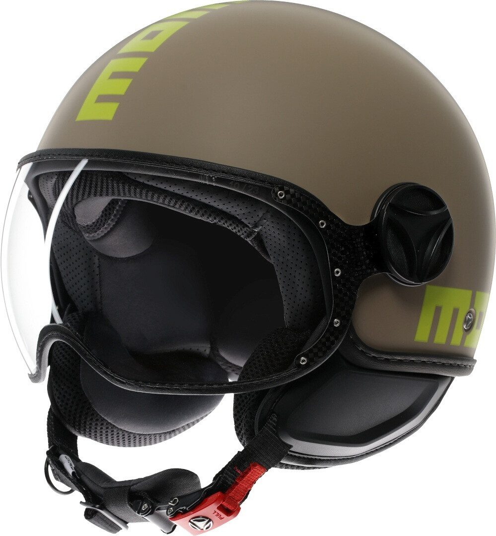 Momo Motorradhelm FGTR Classic Mono Jethelm, vorbereitet für Kommunikationssystem