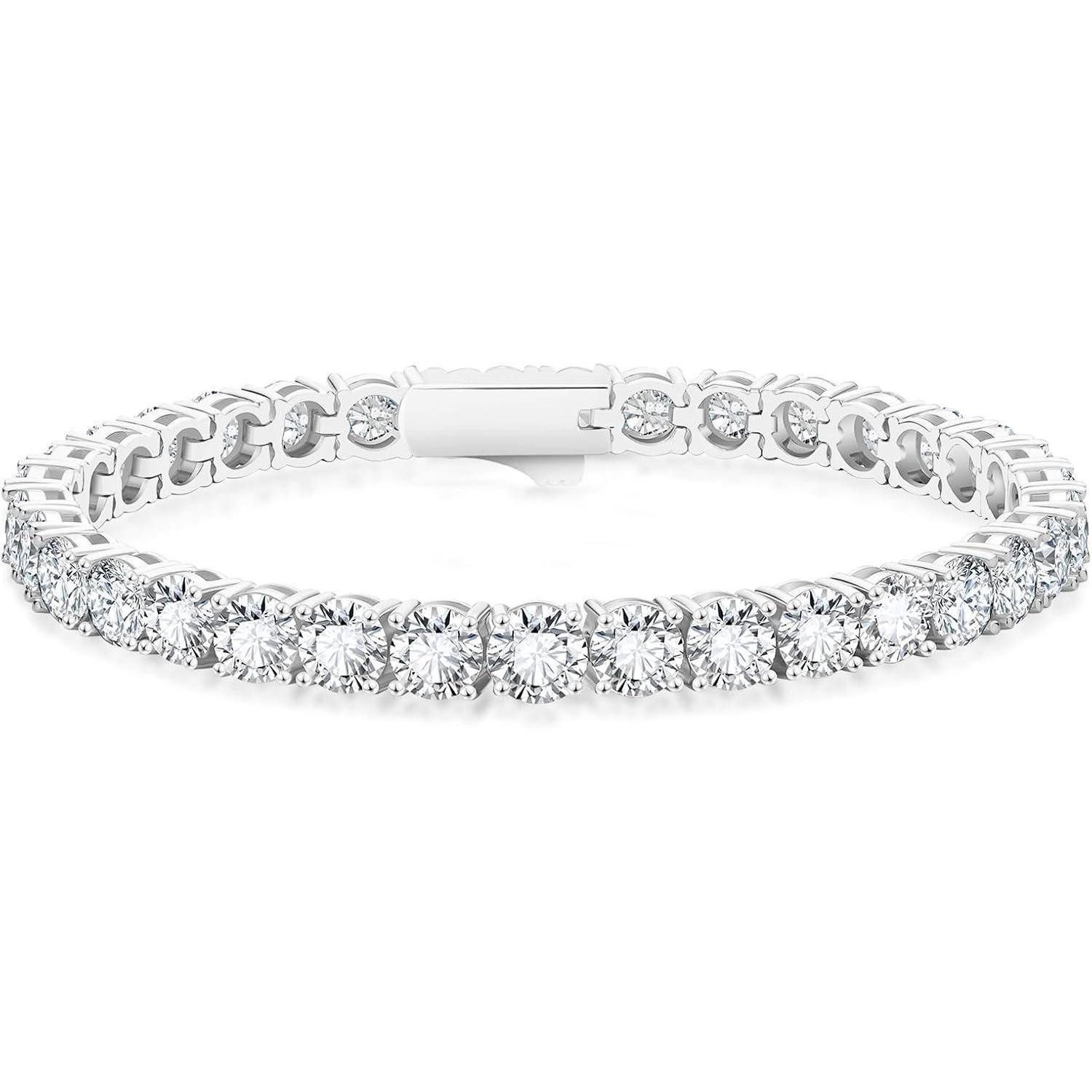 LuxusKollektion Ketten und Armband Set Tennisarmband Damen 14K Gold Weißgol günstig online kaufen