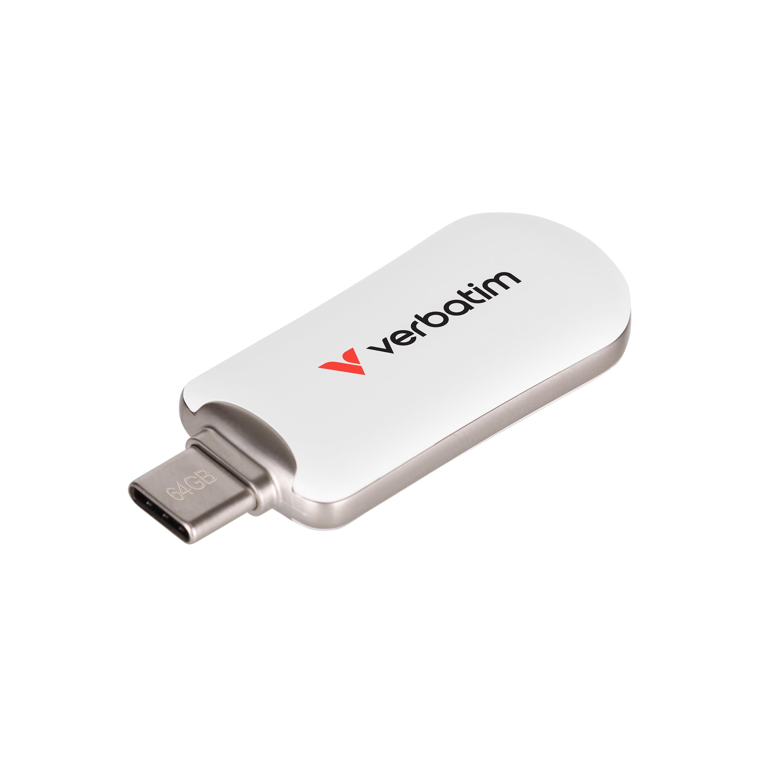 Verbatim Verbatim Plectra USB-Stick 64 GB, USB-C, Weiß (30228) USB-Stick (Ohne Deckel, USB-C Schnittstelle)
