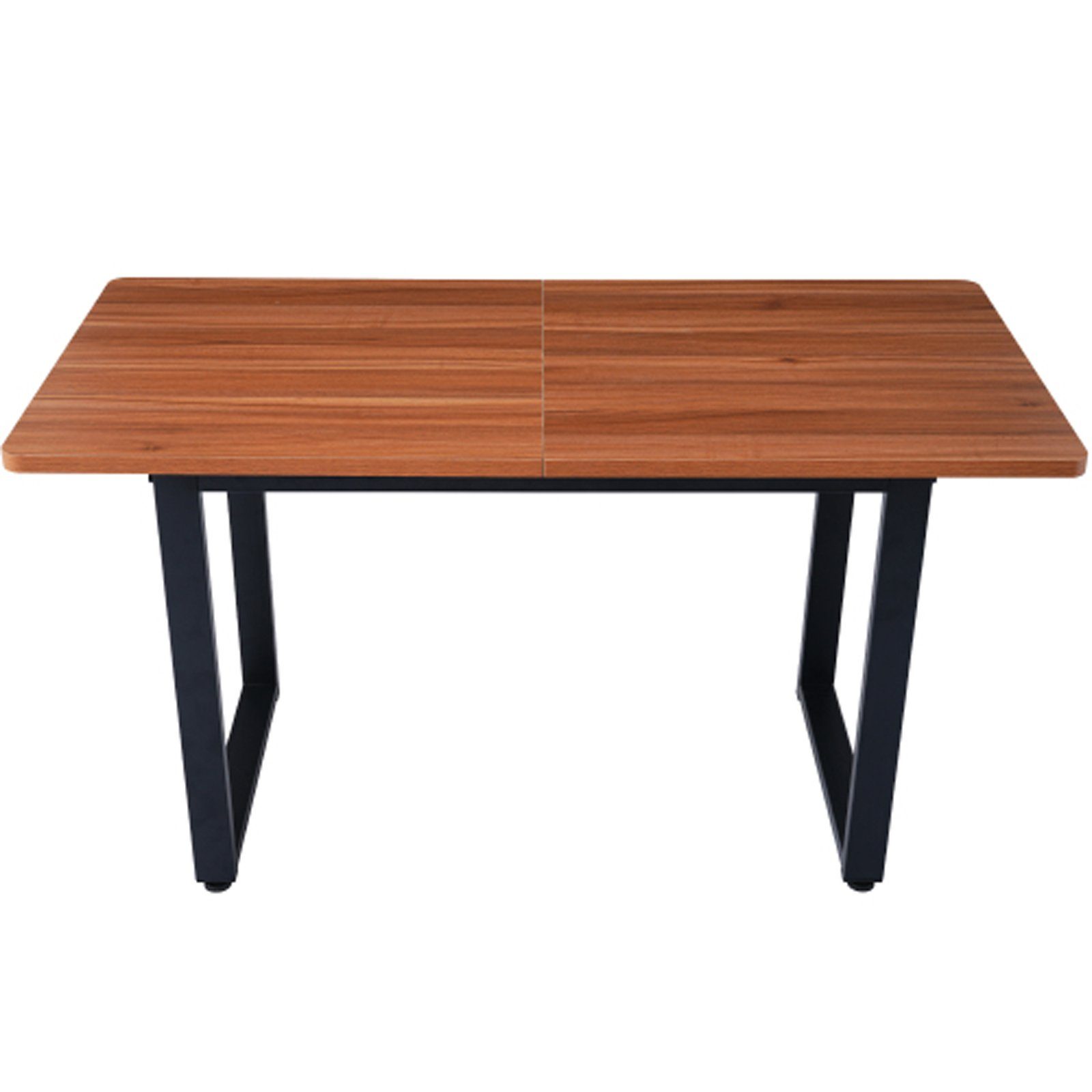 Stahl und Tisch Esstisch SEEZSSA Braun aus ausziehbarer holz, 140x70cm Holz Industriestil,esstisch Kaffee-Freizeittisch Küchenstuhl (Esszimmerestuhl), Hochwertigem