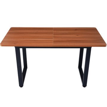 SEEZSSA Esstisch Industriestil,esstisch holz, Kaffee-Freizeittisch 140x70cm (Esszimmerestuhl), ausziehbarer Tisch Küchenstuhl aus Hochwertigem Holz und Stahl