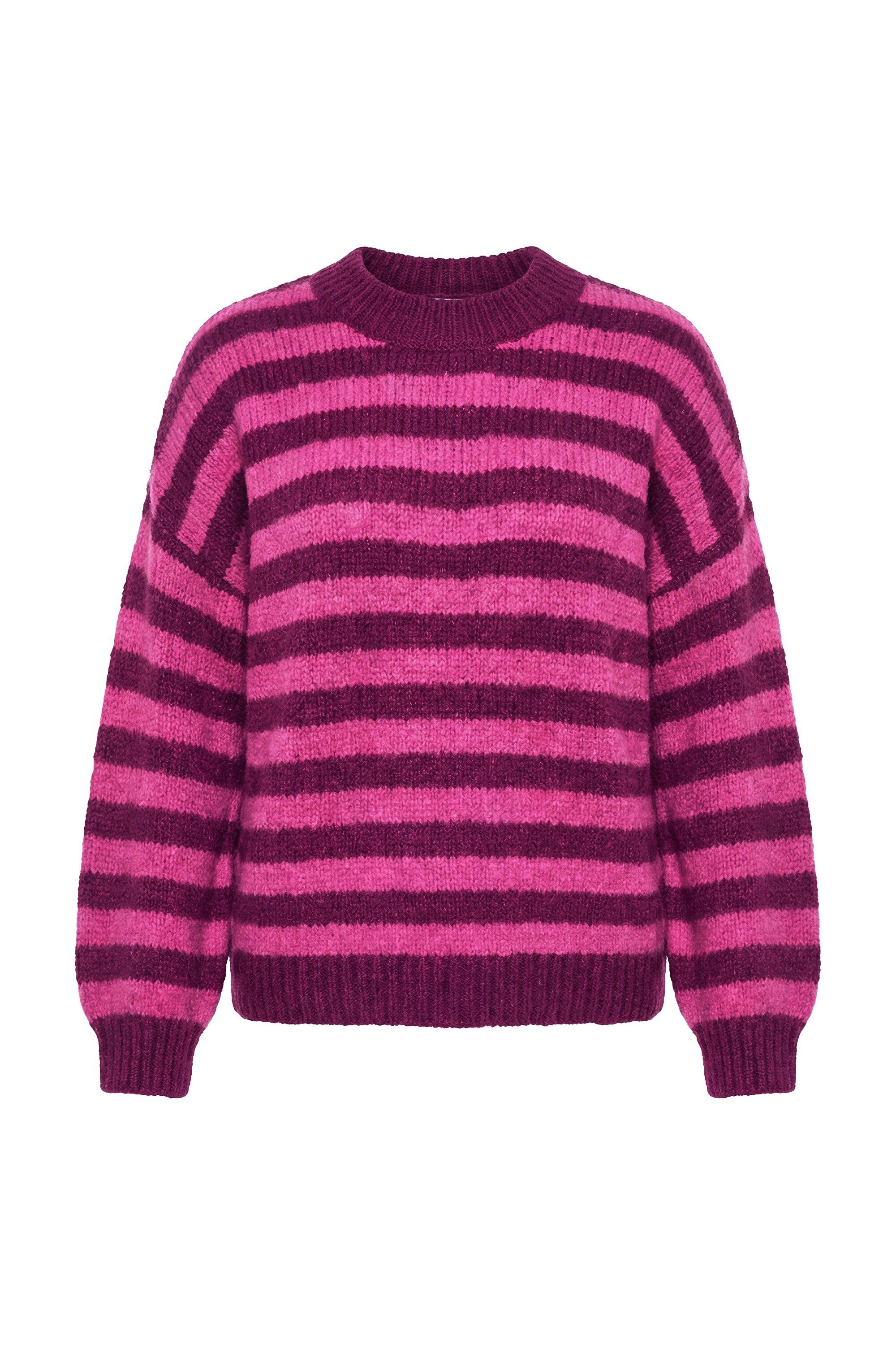 Strickpullover Pullover oversized Grobstrick Colorringel