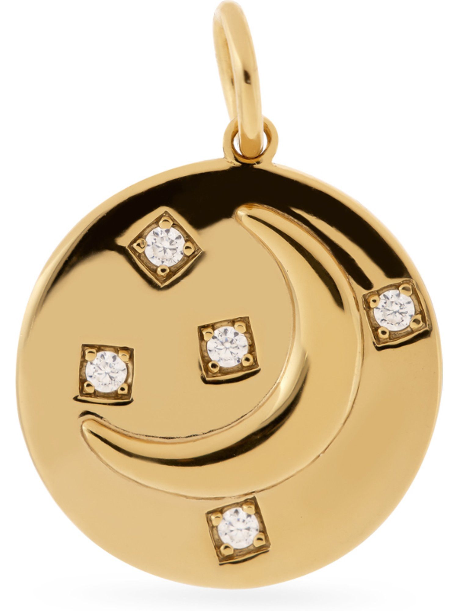 FAVS Kettenanhänger FAVS Damen-Charm 925er Silber Zirkonia Mond