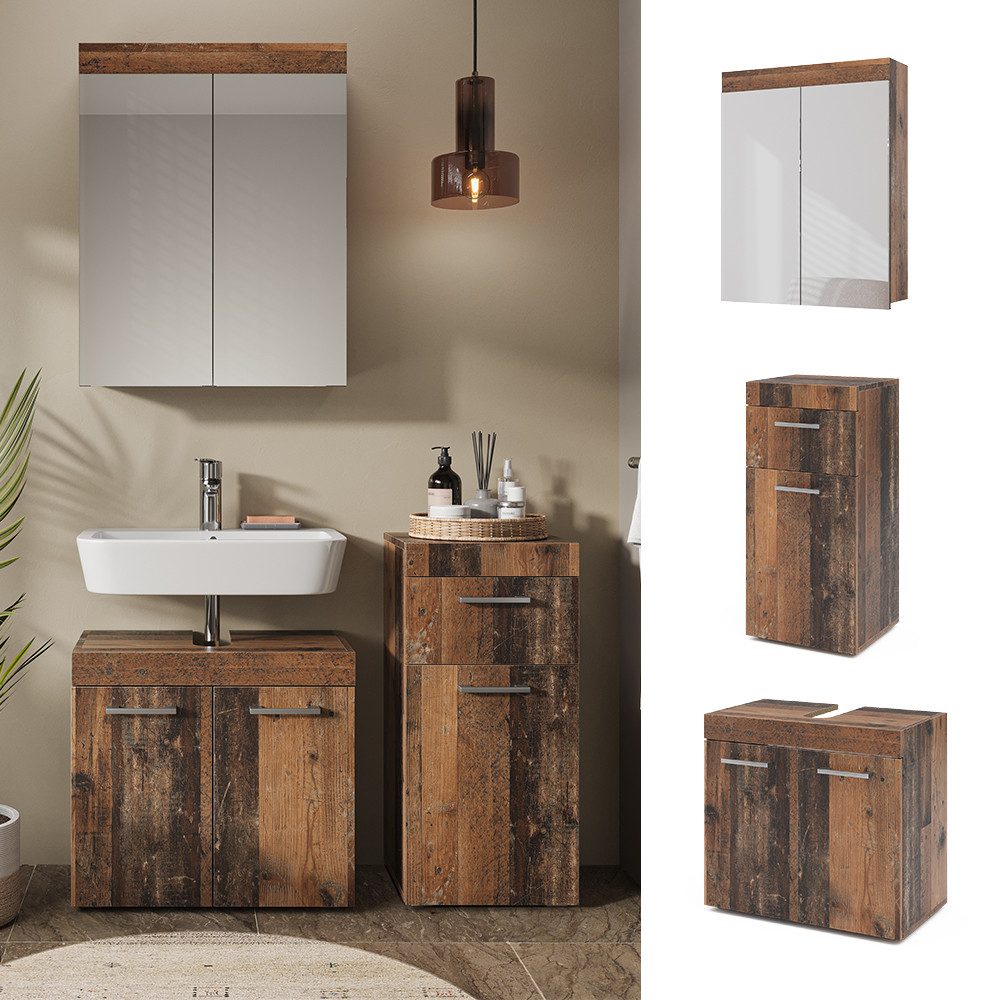 Vicco Badmöbel-Set Luna, Oldstyle, 3 Teile günstig online kaufen