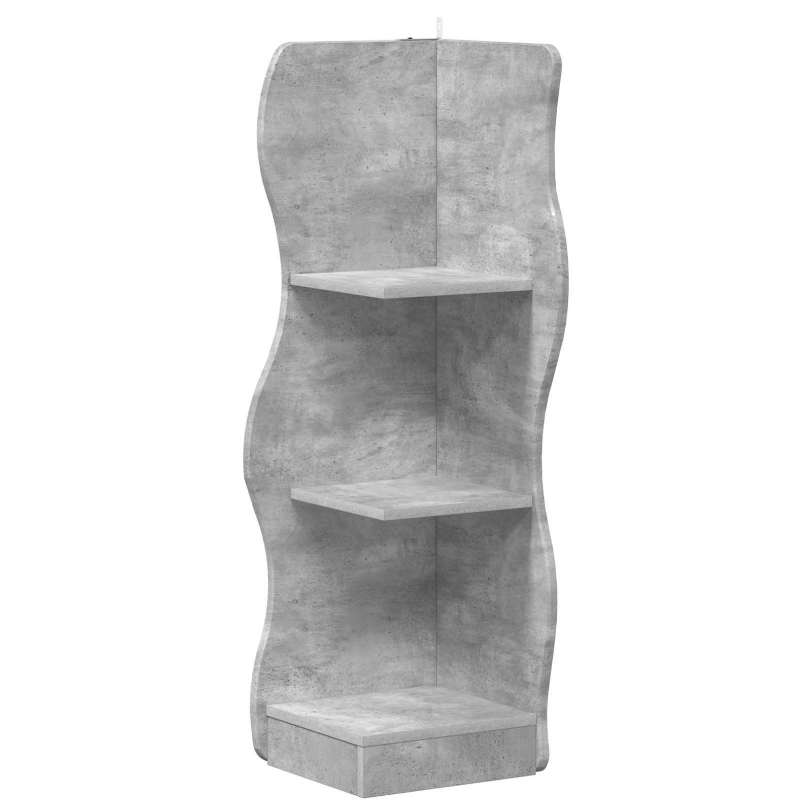 vidaXL Eckregal 34 x 33 x 102 cm Eckregal Regal 3 Ablagen Betongrau 34x33x102 cm Spanp