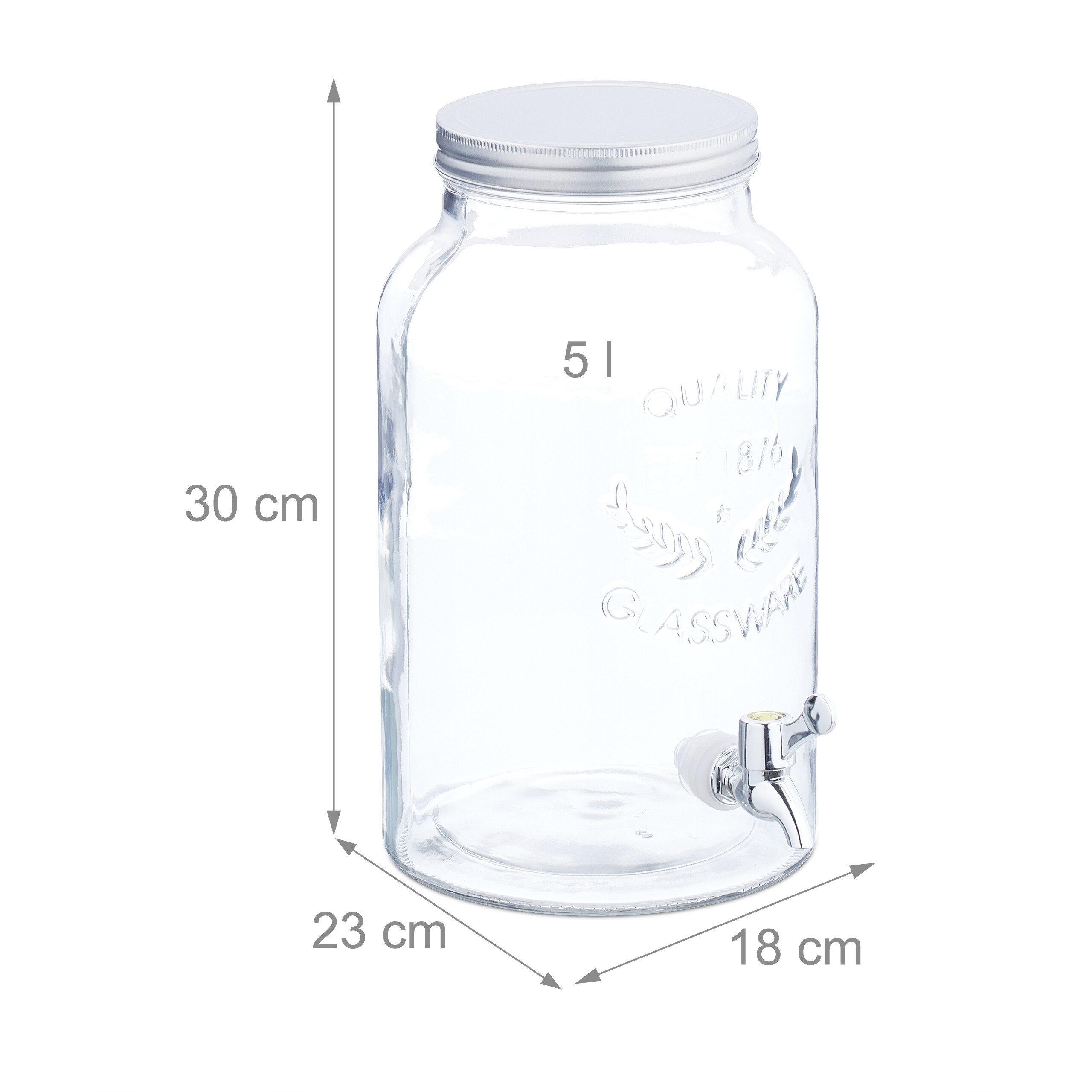 relaxdays Getränkespender 5 Liter Vintage Desig