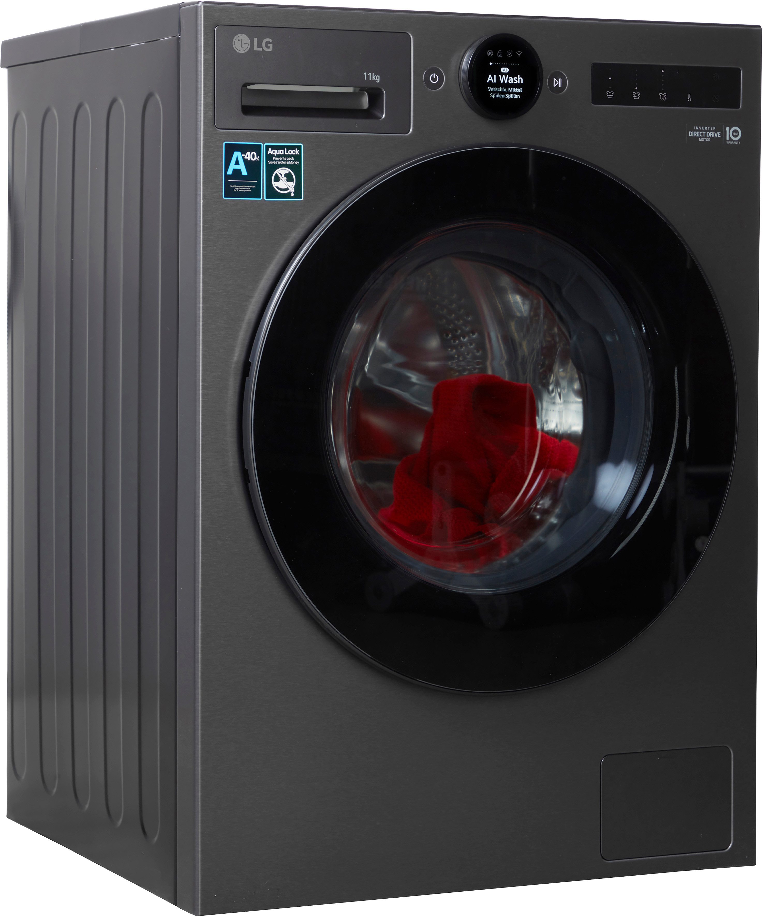 LG Waschmaschine F4WX801YB, 11 kg, 1400 U/min, digitales Touchdisplay