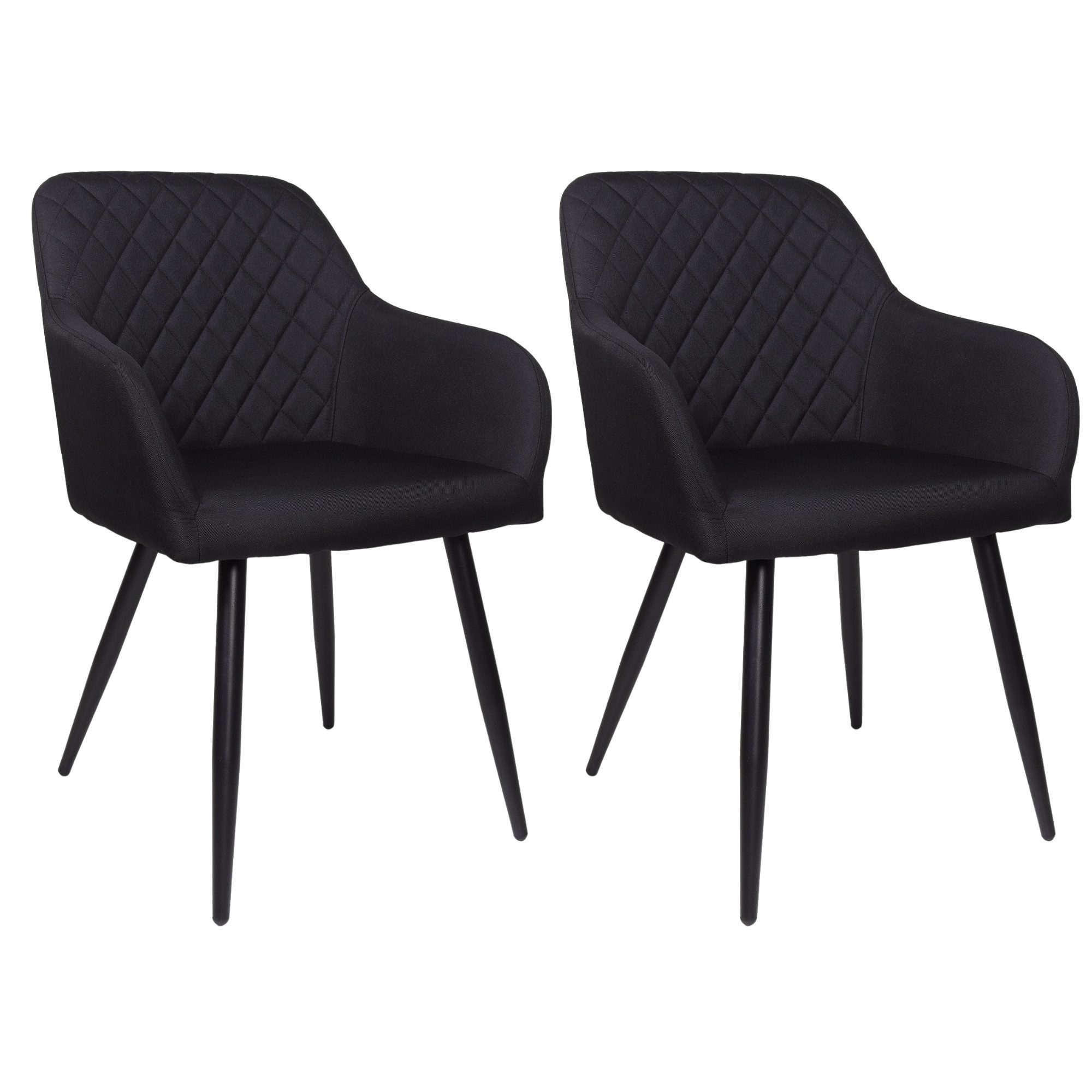 Albatros International Esszimmerstuhl Esszimmer Stühle 2 er Set SILA, Stuhl Stühle Esszimmerstühle, Küche (2er Set, Schwarz, Stoff Bezug), Küchenstuhl Küchenstühle Essstühle für den Esstisch Ess Stühle
