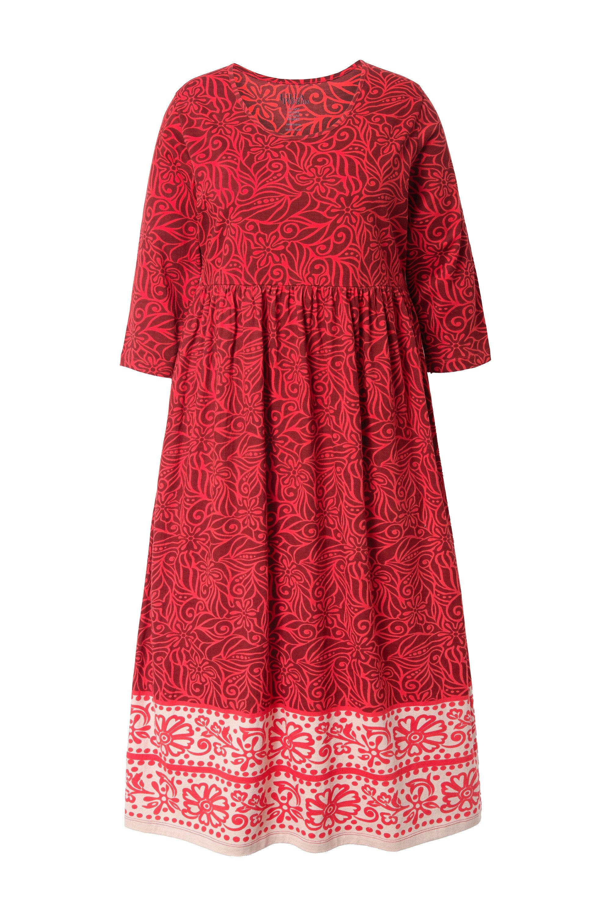 Ulla Popken Maxikleid Jerseykleid A-Linie Rundhals 3/4-Arm Taschen günstig online kaufen