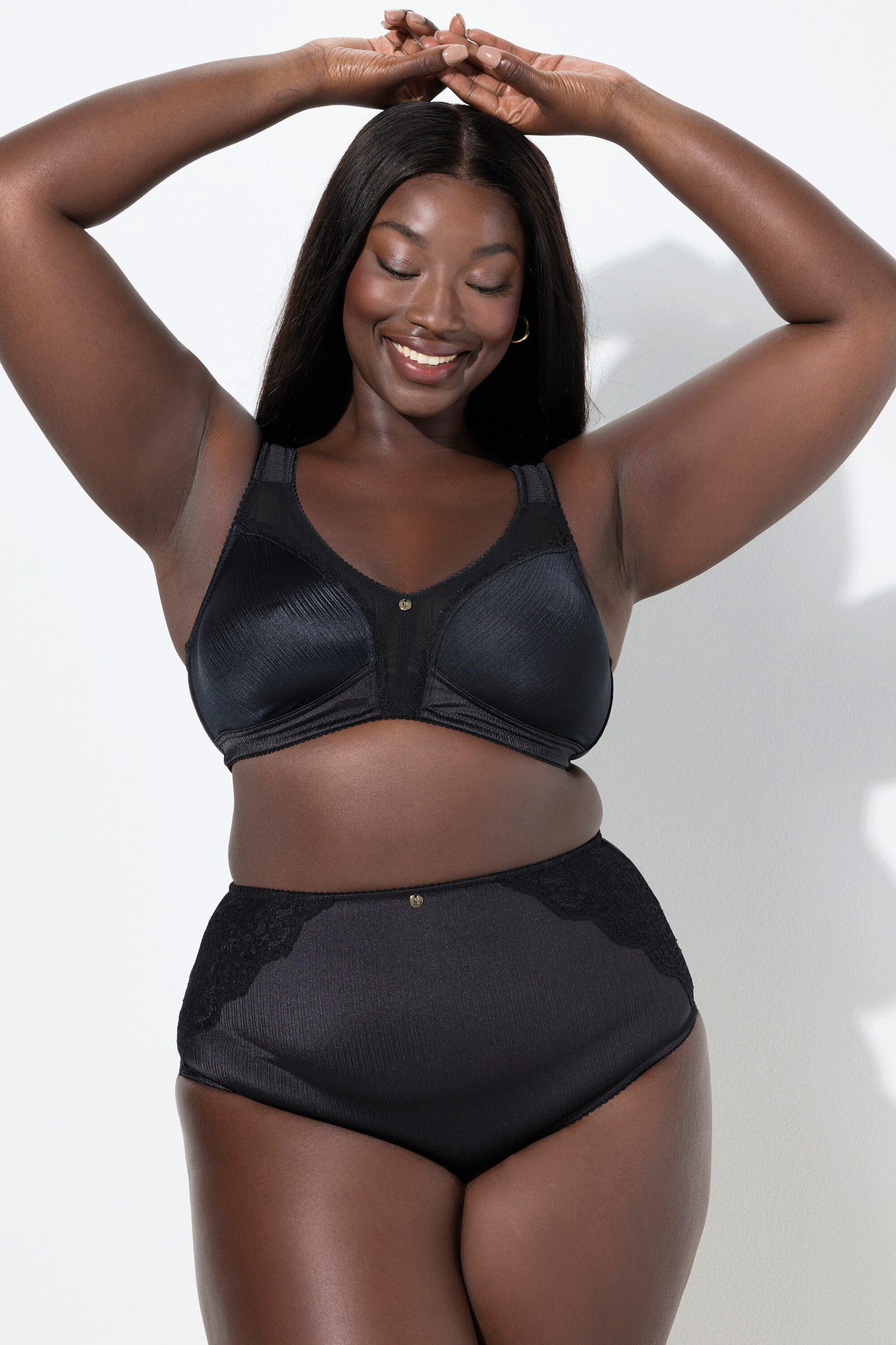 Ulla Popken Slip Maxislip Satin Spitzen-Rückseite