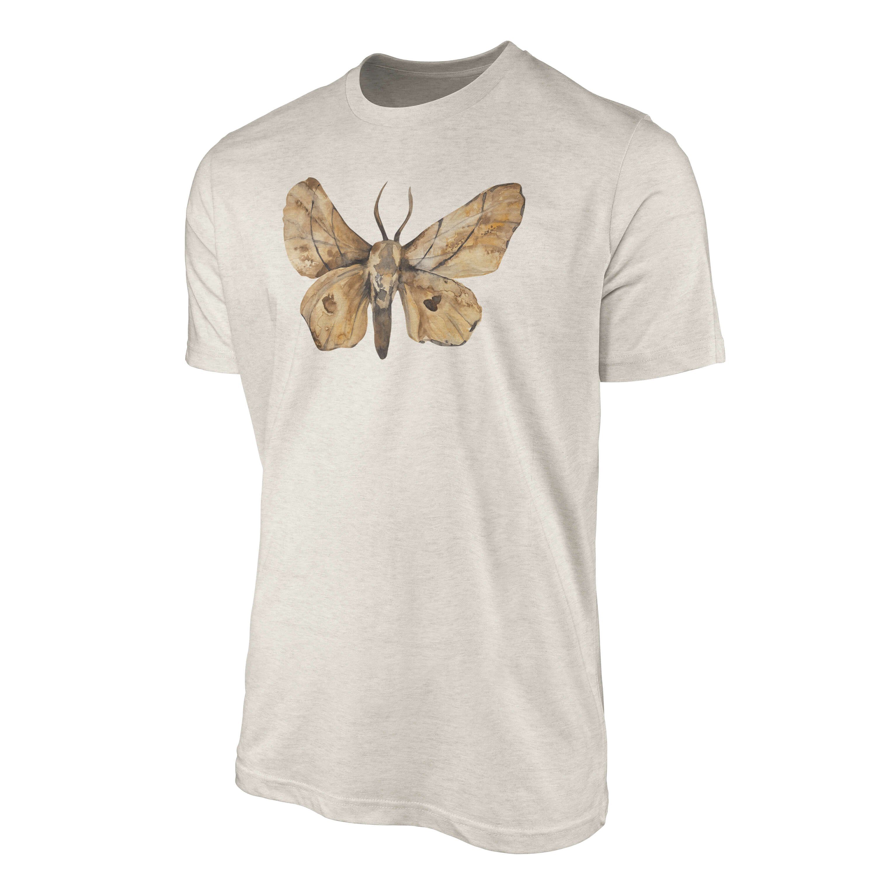 Organic Nachhaltig T-Shirt Herren Motiv Ökomode Art 100% Bio-Baumwolle Aquarell Motte T-Shirt Farbe Sinus (1-tlg) Shirt
