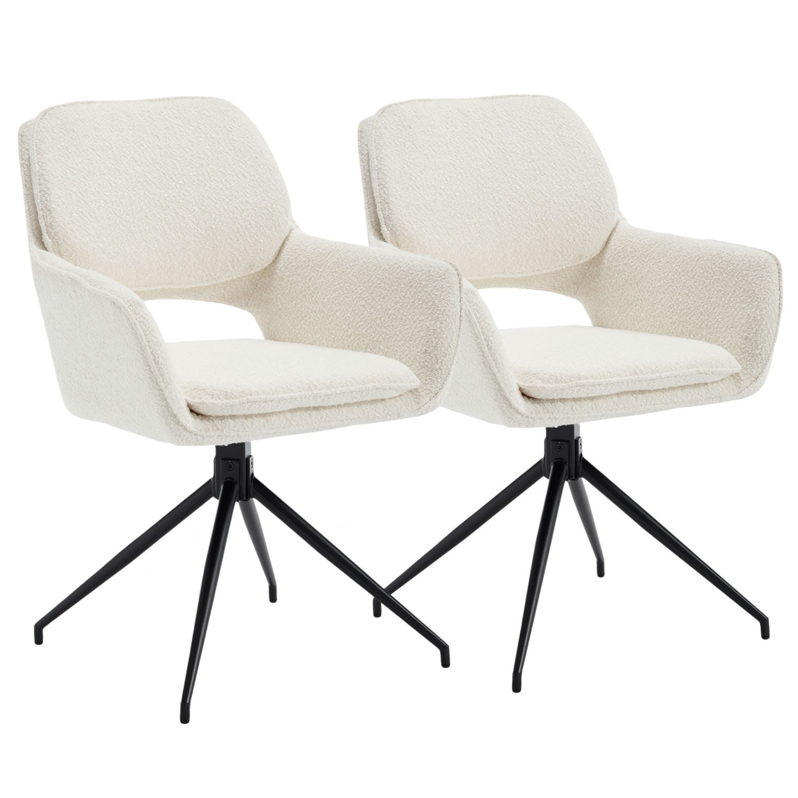 CHAIRUS Esszimmerstuhl 2er Set Drehstühle Chenille/Samt/Kunstfell günstig online kaufen
