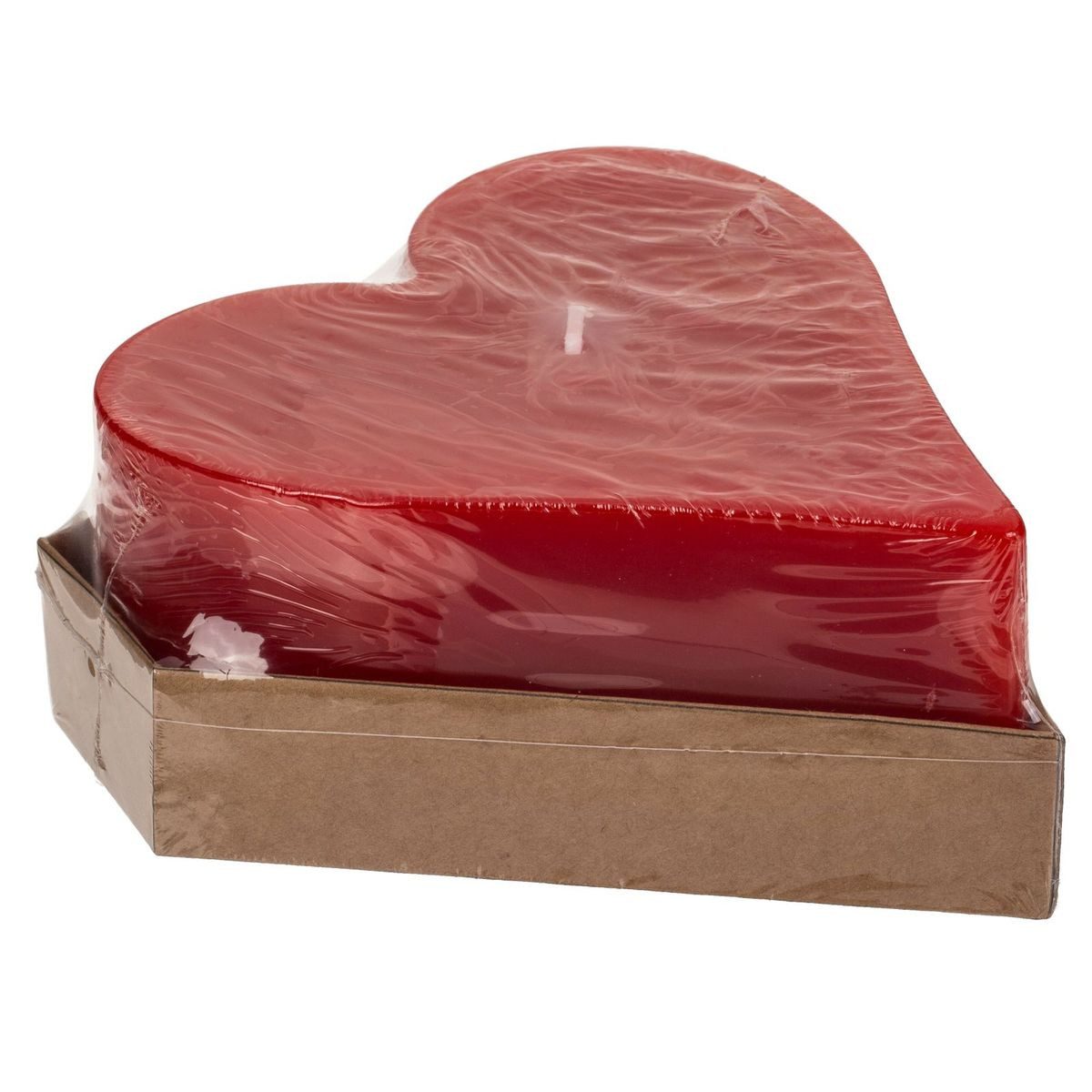 Marabellas Shop Formkerze Herzform Blockkerze aus Wachs 13x6 cm geruchlos inkl. Geschenkkarton, duftfrei