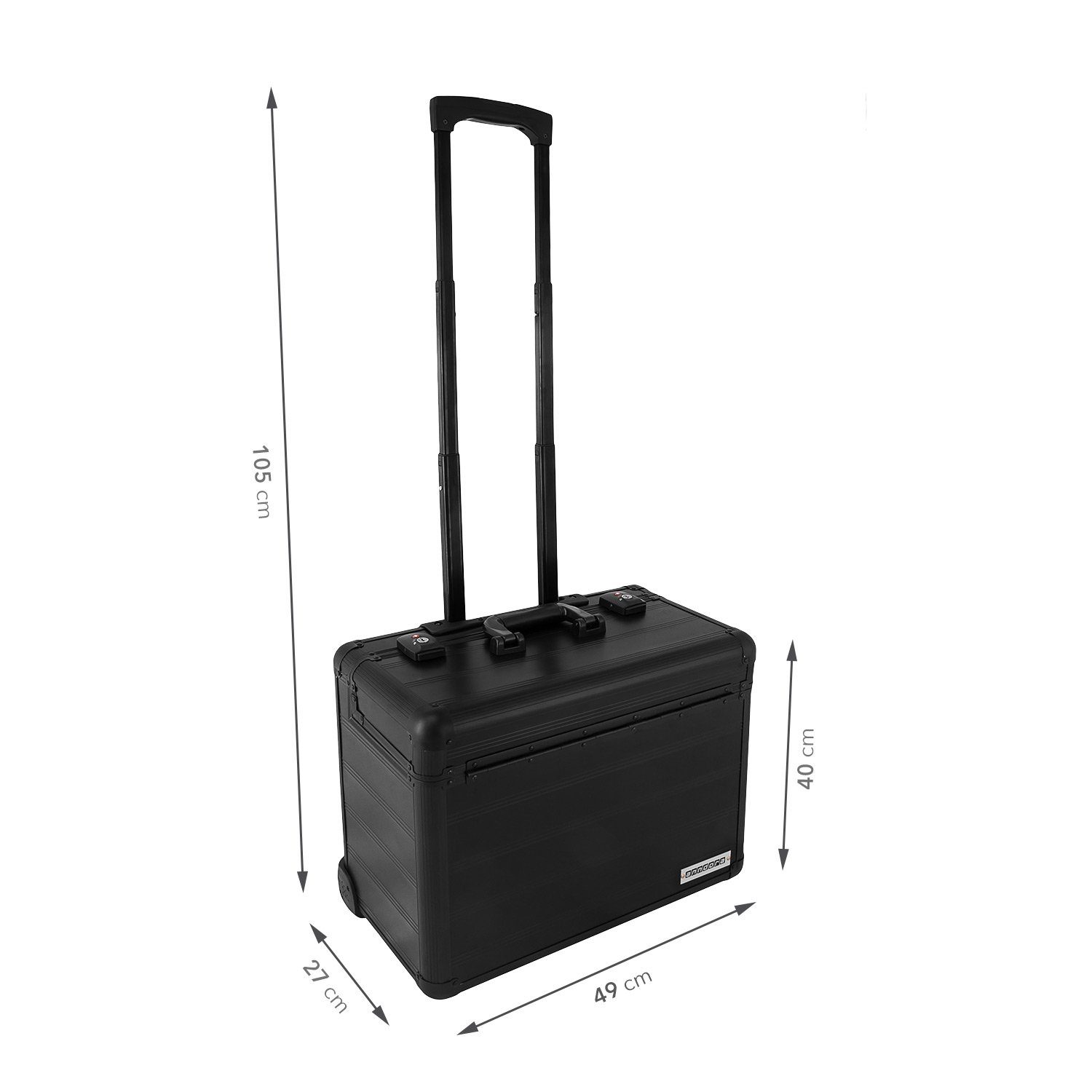 Leichtlaufrollen Business TSA - oder Pilotenkoffer Pilotenkoffer Trolley, und mit schwarz Rollen anndora silber, Schloss