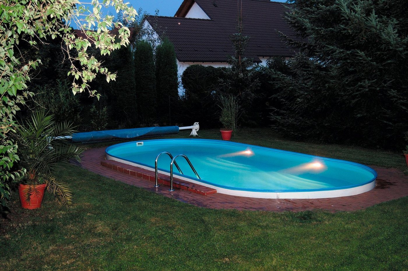 Thumbnail - my POOL BWT Ovalpool PREMIUM mit blauer Innenfolie (Komplett-Set, 10-tlg), Höhe 150 cm, in verschiedenen Größen