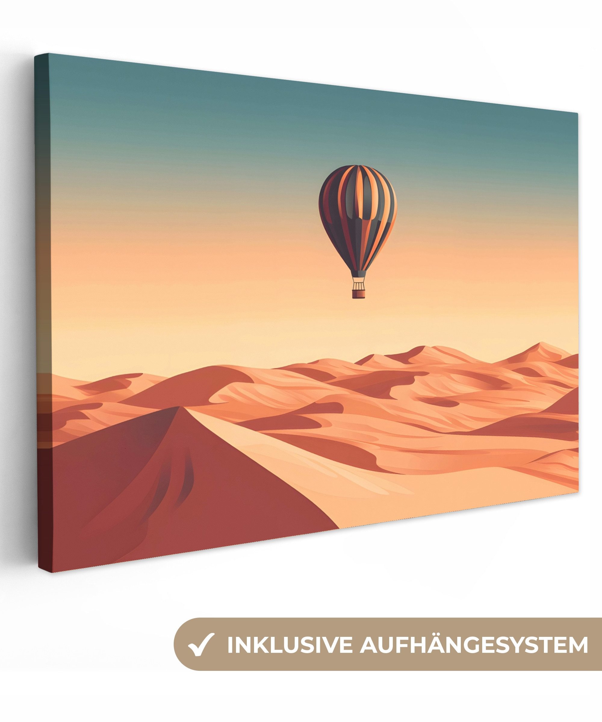 OneMillionCanvasses® Leinwandbild Heißluftballon - Wüste - günstig online kaufen